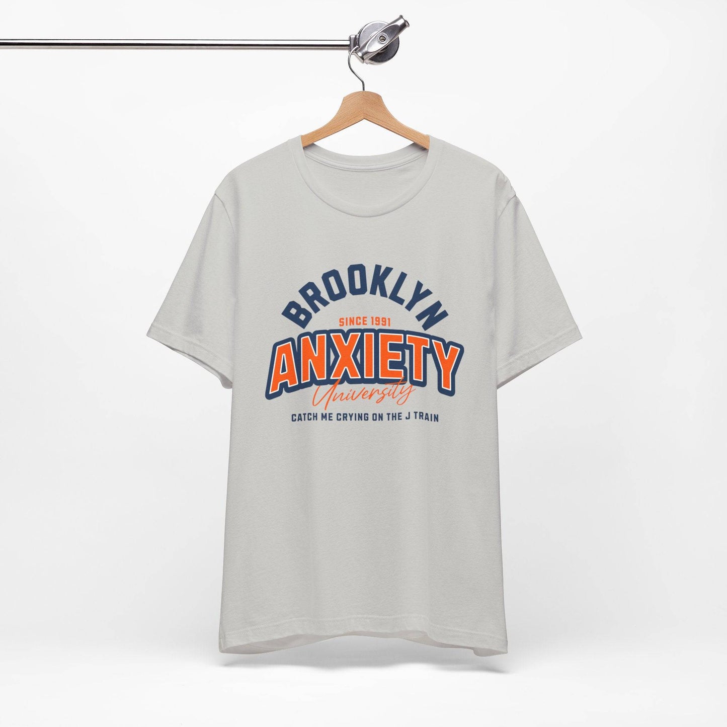 Brooklyn Anxiety University Vintage Unisex T-Shirt – Retro Graphic Tee - Its Fine, I Am Fine