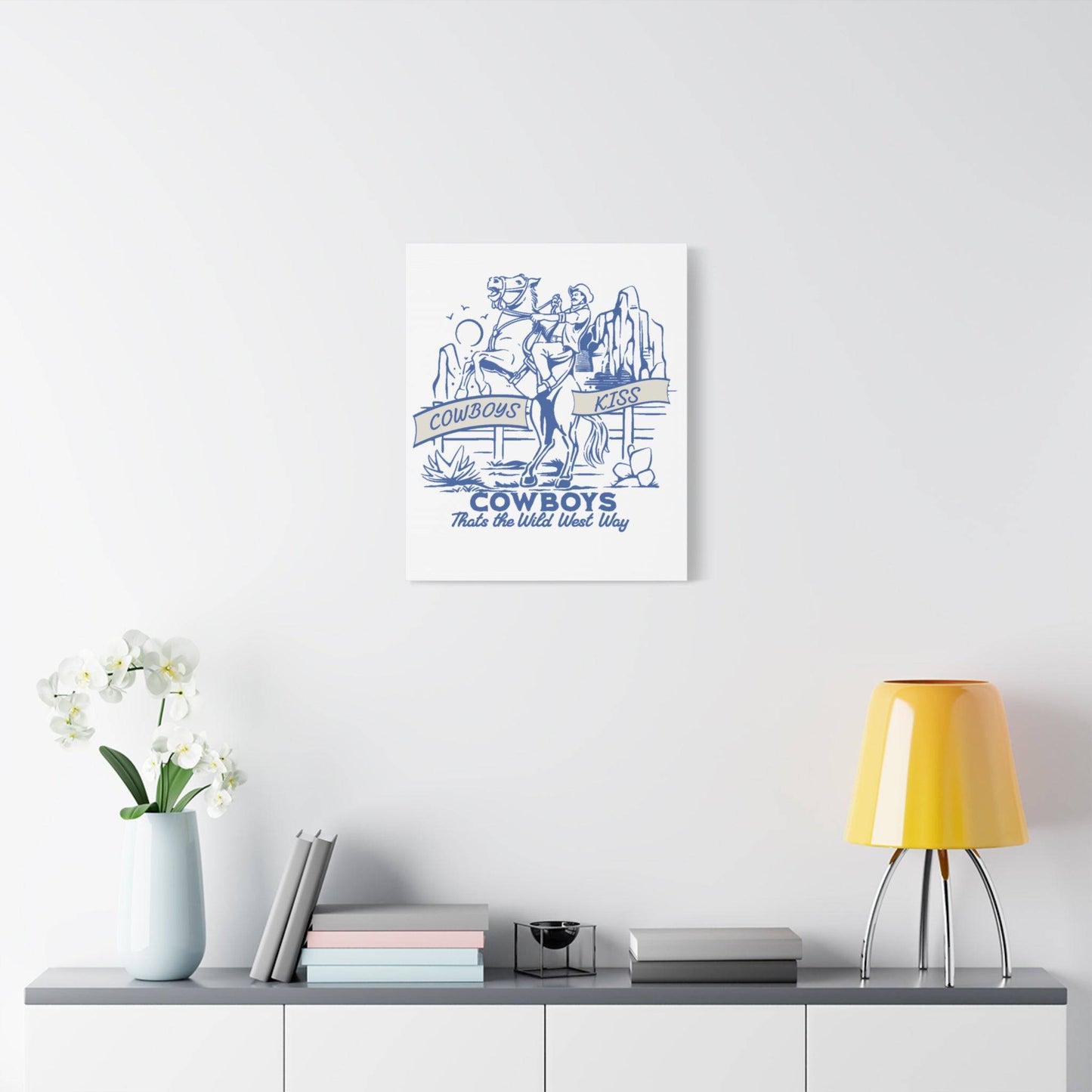 Cowboys Kiss Canvas Art - Western Decor for Cowboy Lovers - Its Fine, I Am Fine