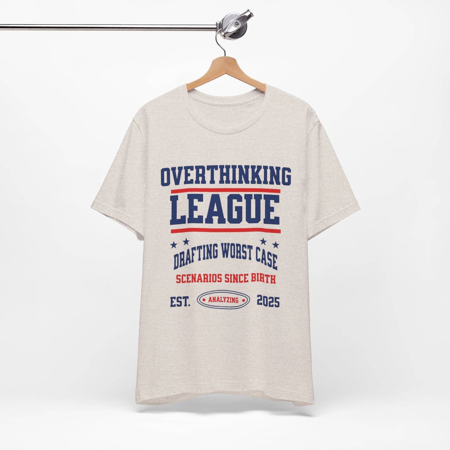Overthinking League Unisex Jersey Tee - Analyzing Since 2025 - Its Fine, I Am Fine