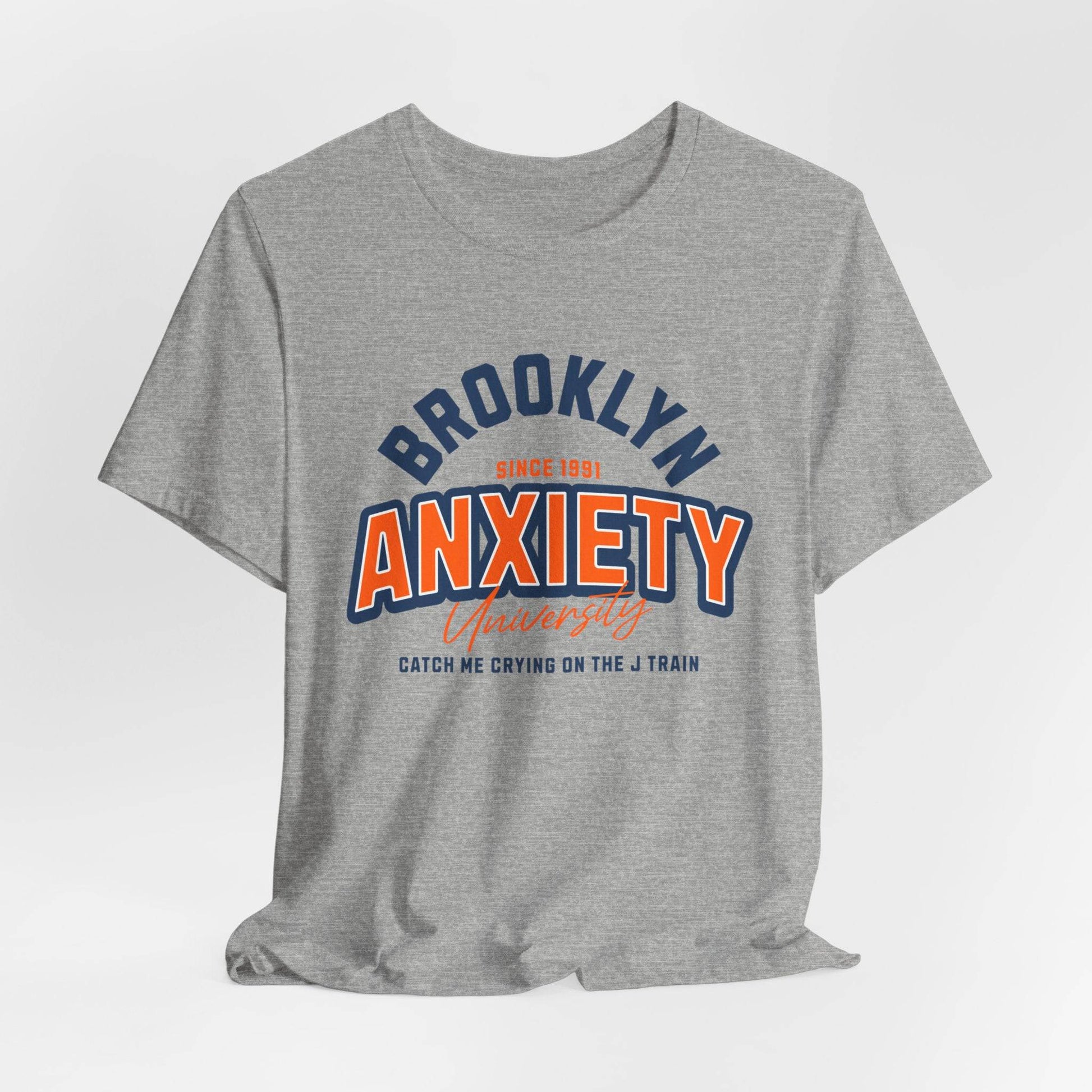 Brooklyn Anxiety University Vintage Unisex T-Shirt – Retro Graphic Tee - Its Fine, I Am Fine