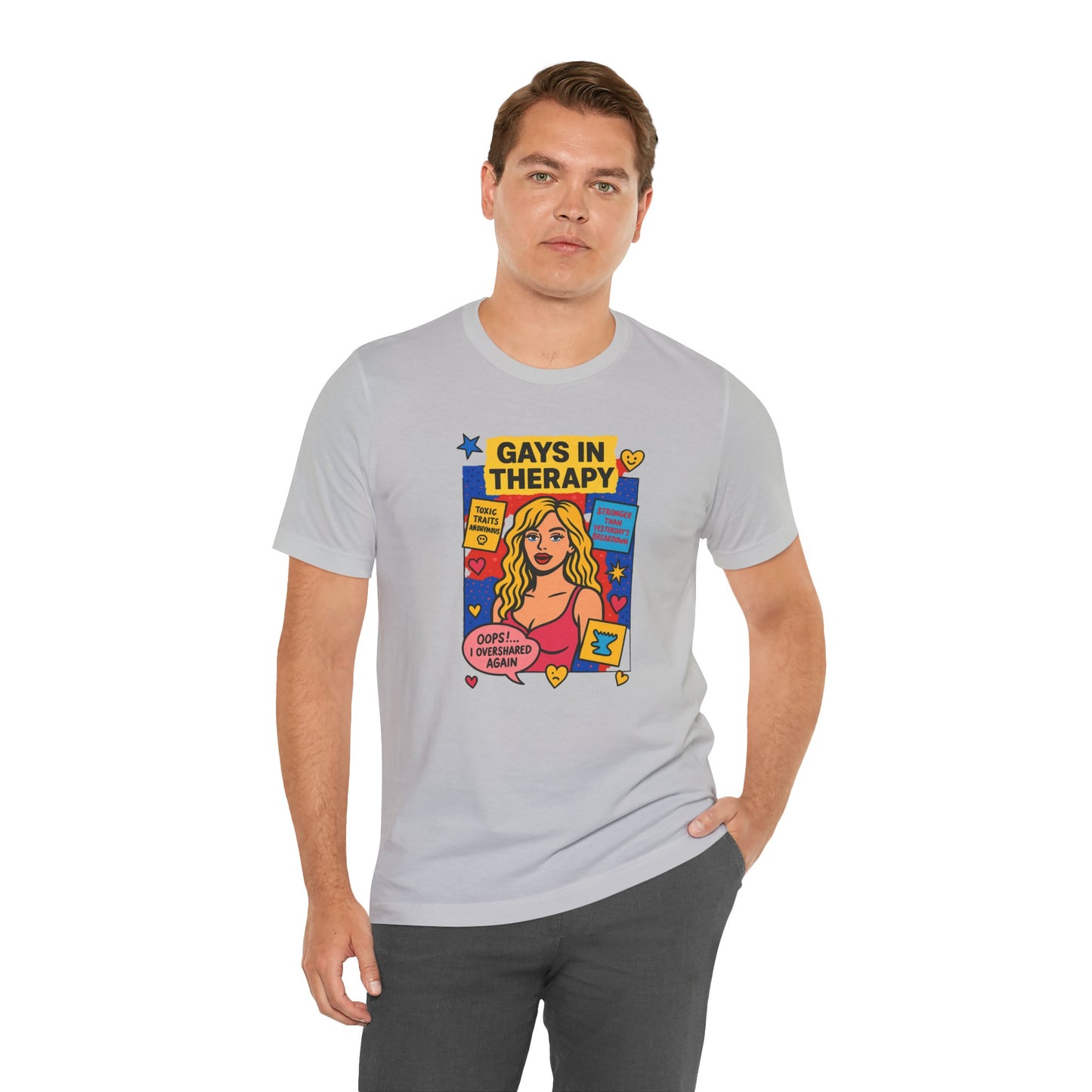Gays in Therapy Tee, Funny LGBTQ Shirt, Unisex Graphic Tee, Pride Apparel, Therapy Humor Gift, Casual LGBTQ Wear