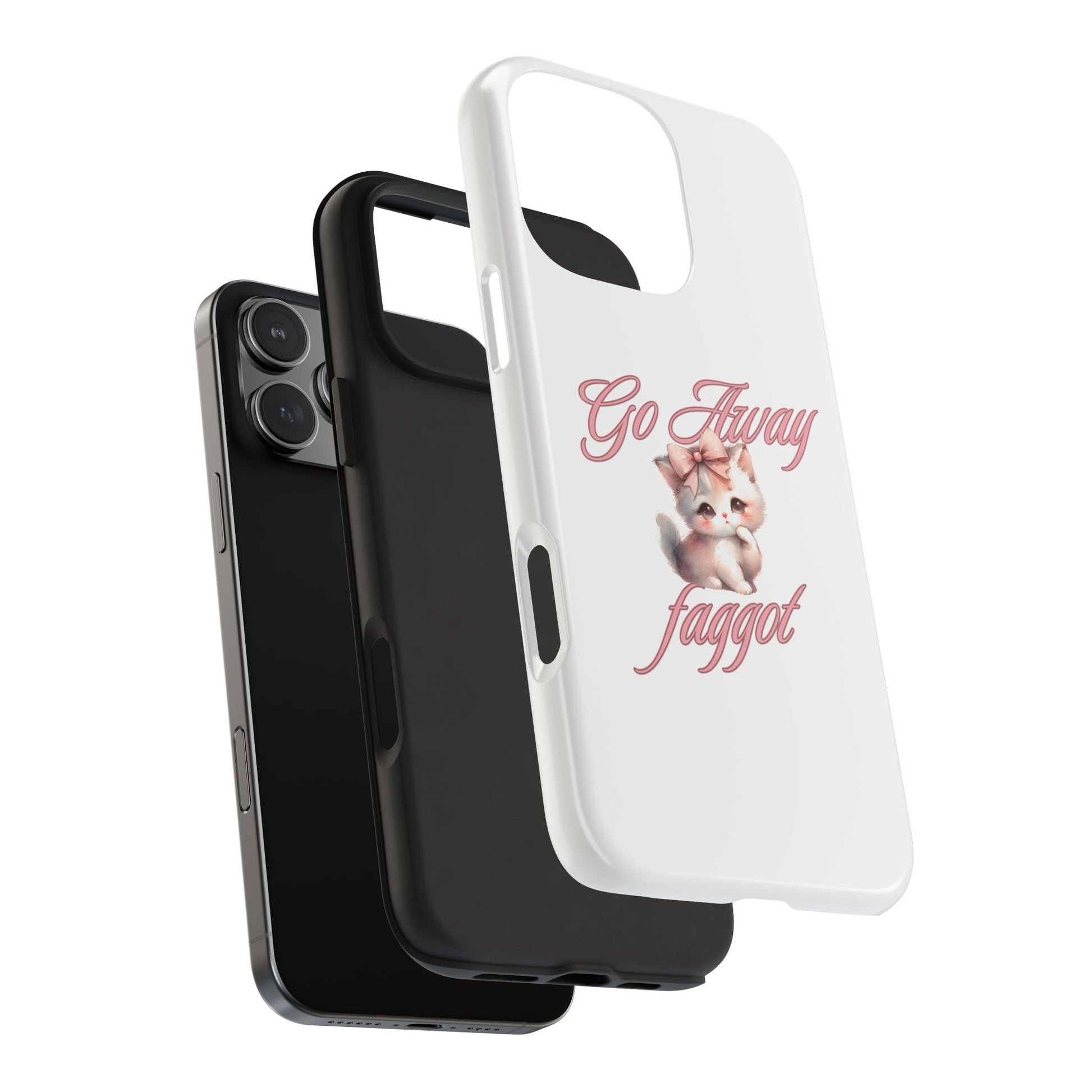 Cute Cat Tough Phone Case - Go Away Design - Its Fine, I Am Fine