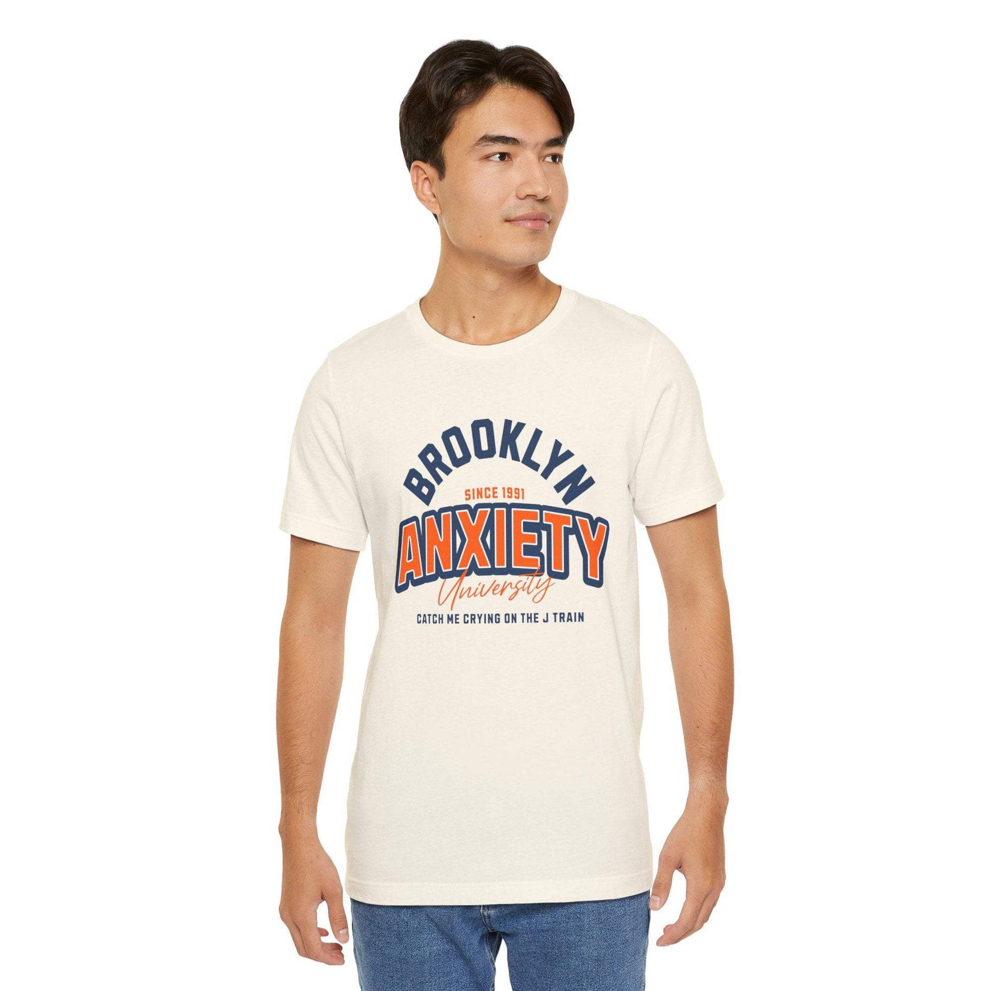 Brooklyn Anxiety University Vintage Unisex T-Shirt – Retro Graphic Tee - Its Fine, I Am Fine