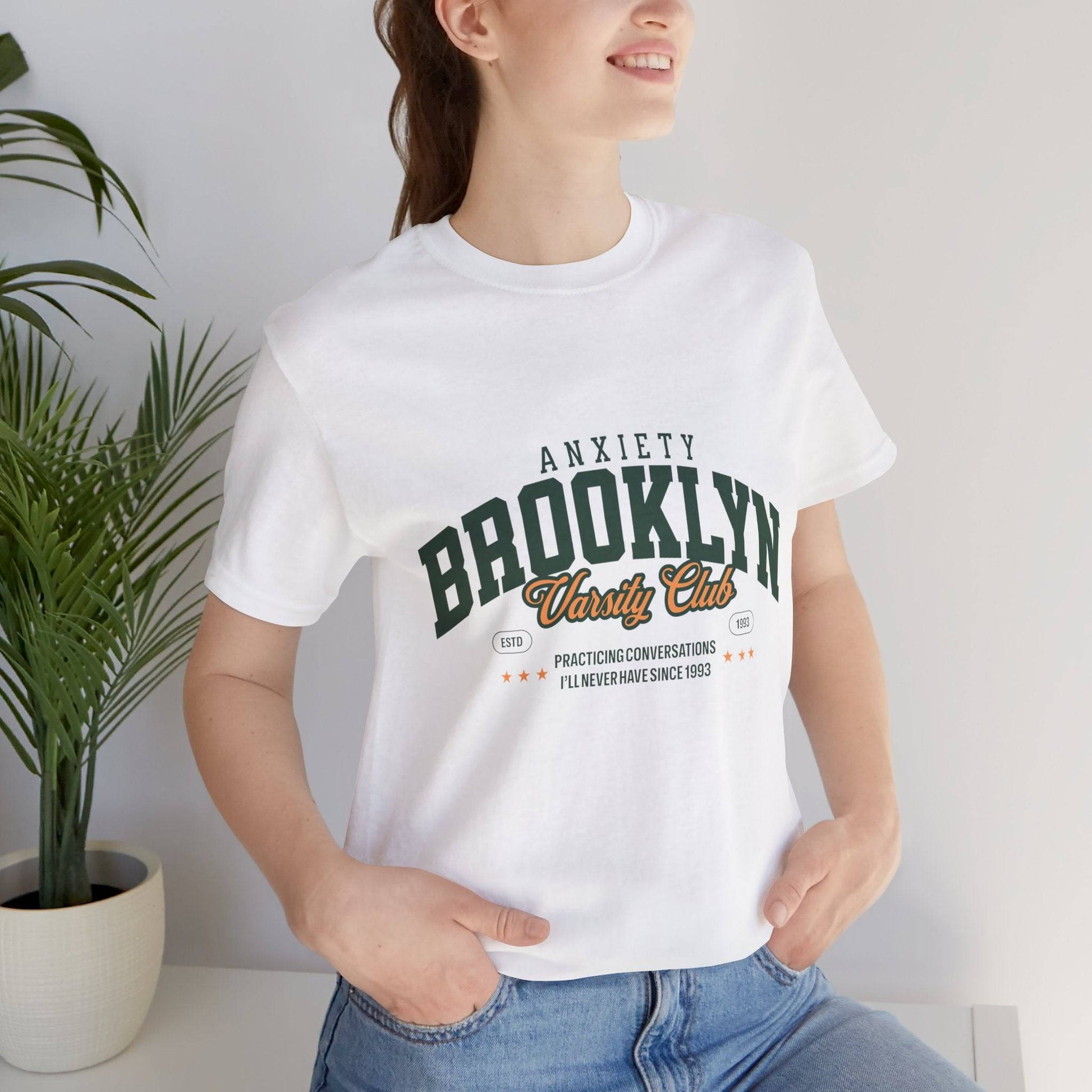 Brooklyn Anxiety Club Vintage Unisex T-Shirt | Funny Retro Graphic Tee for Everyday Comfort - Its Fine, I Am Fine