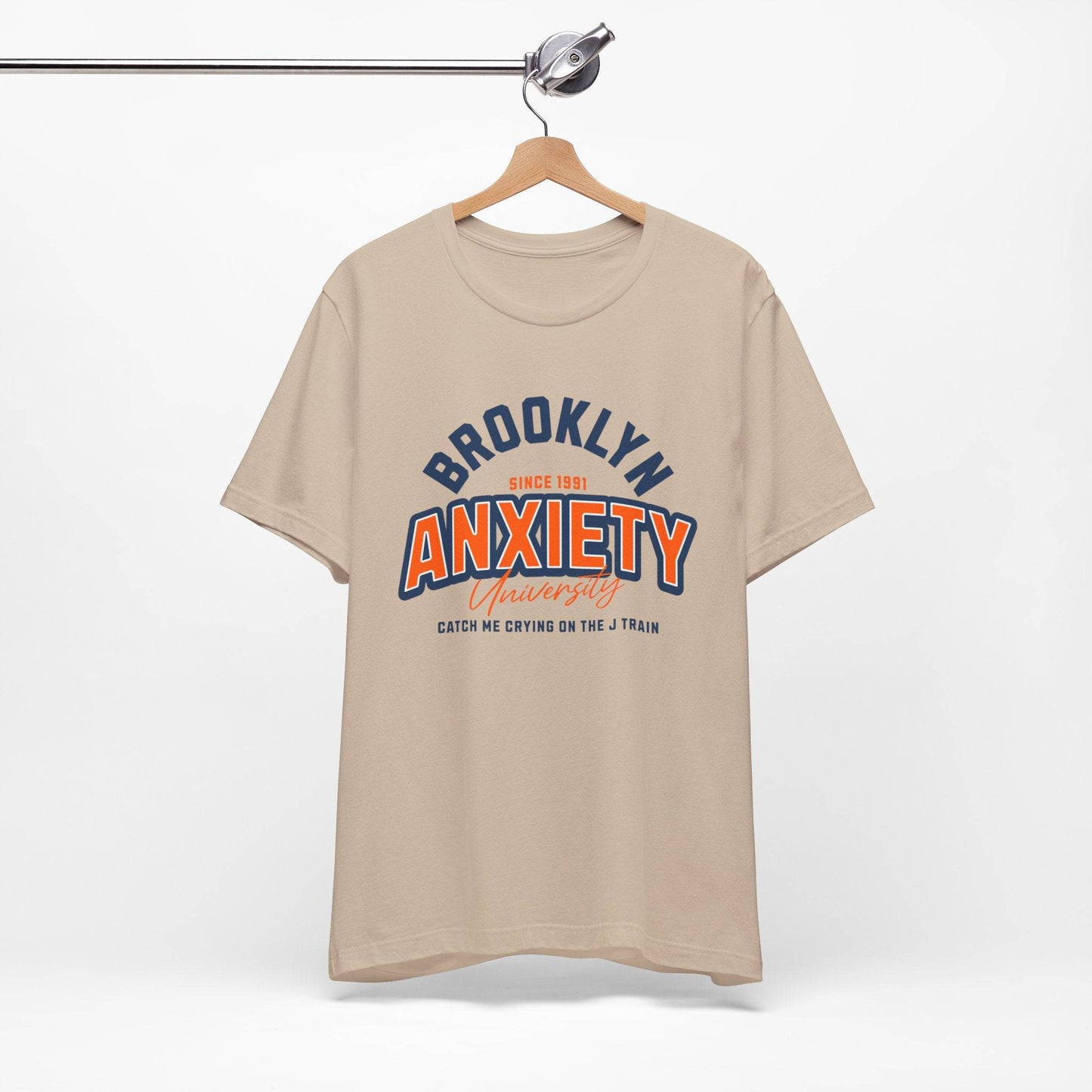 Brooklyn Anxiety University Vintage Unisex T-Shirt – Retro Graphic Tee - Its Fine, I Am Fine
