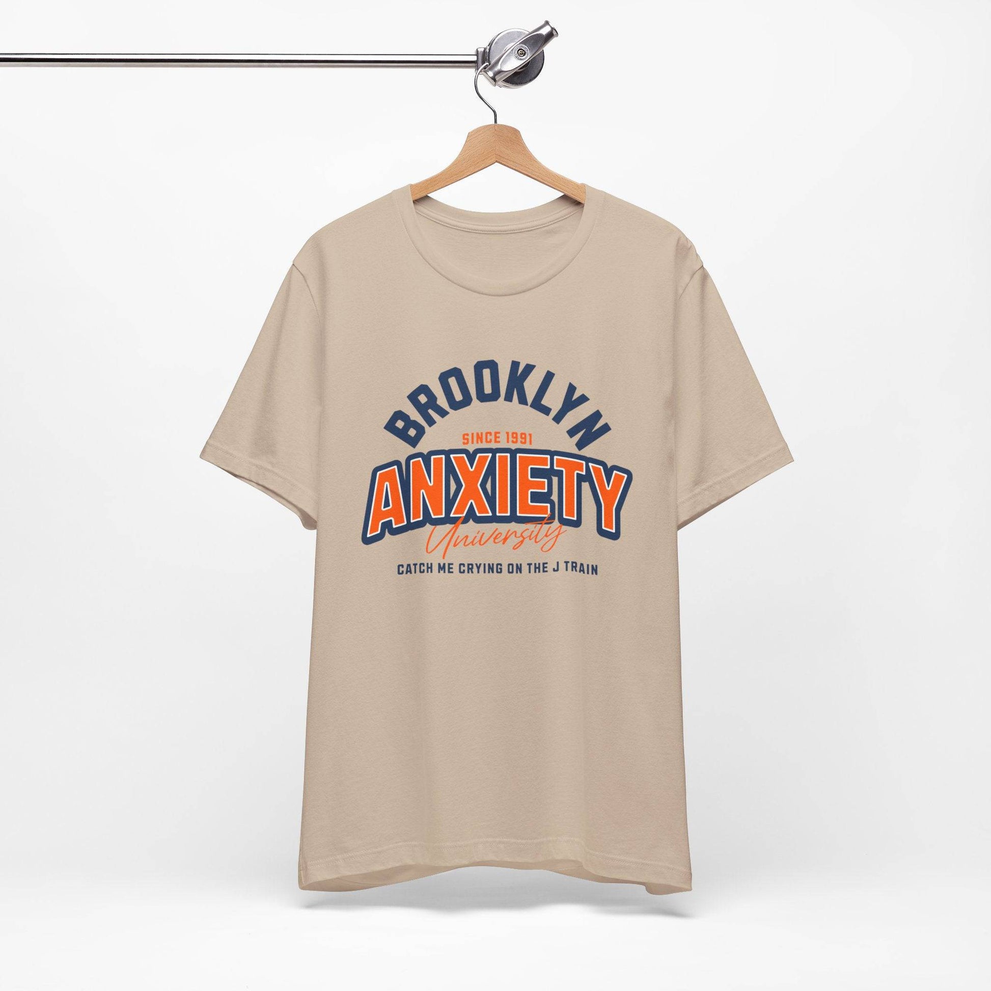Brooklyn Anxiety University Vintage Unisex T-Shirt – Retro Graphic Tee - Its Fine, I Am Fine