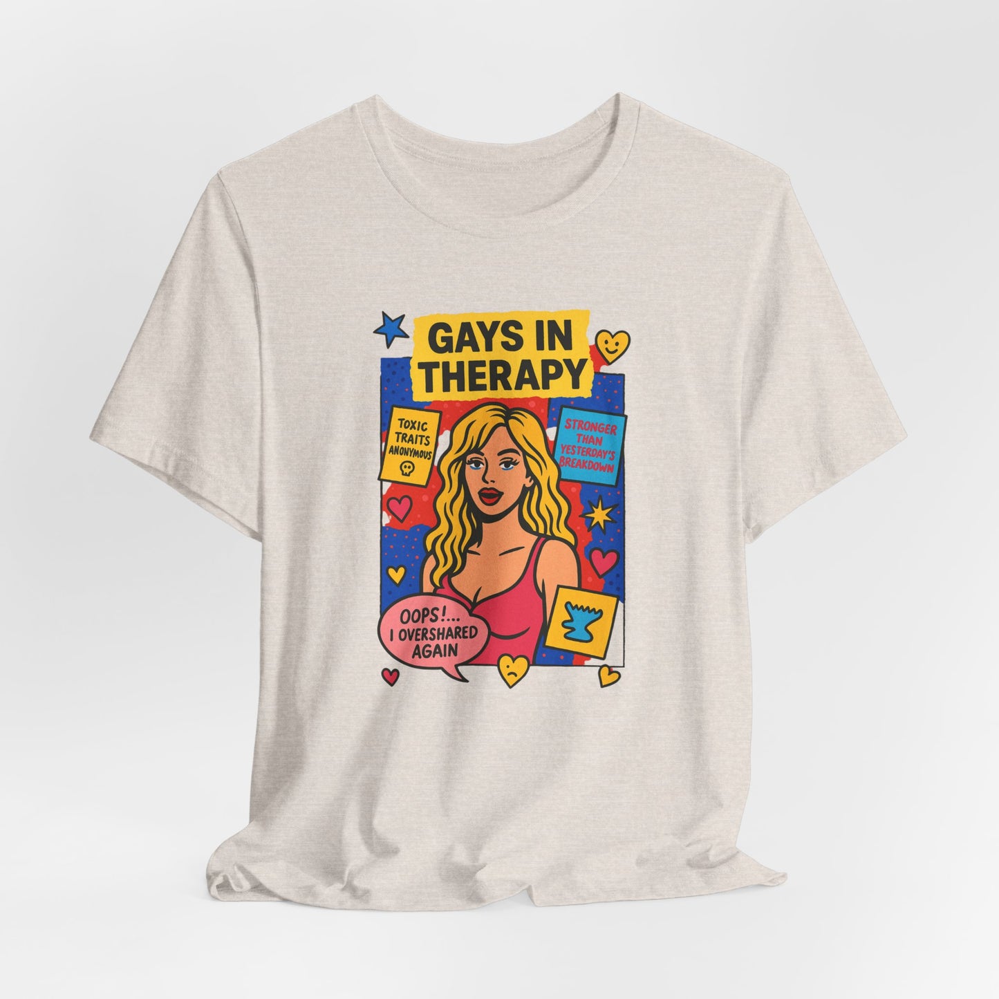 Gays in Therapy Tee, Funny LGBTQ Shirt, Unisex Graphic Tee, Pride Apparel, Therapy Humor Gift, Casual LGBTQ Wear