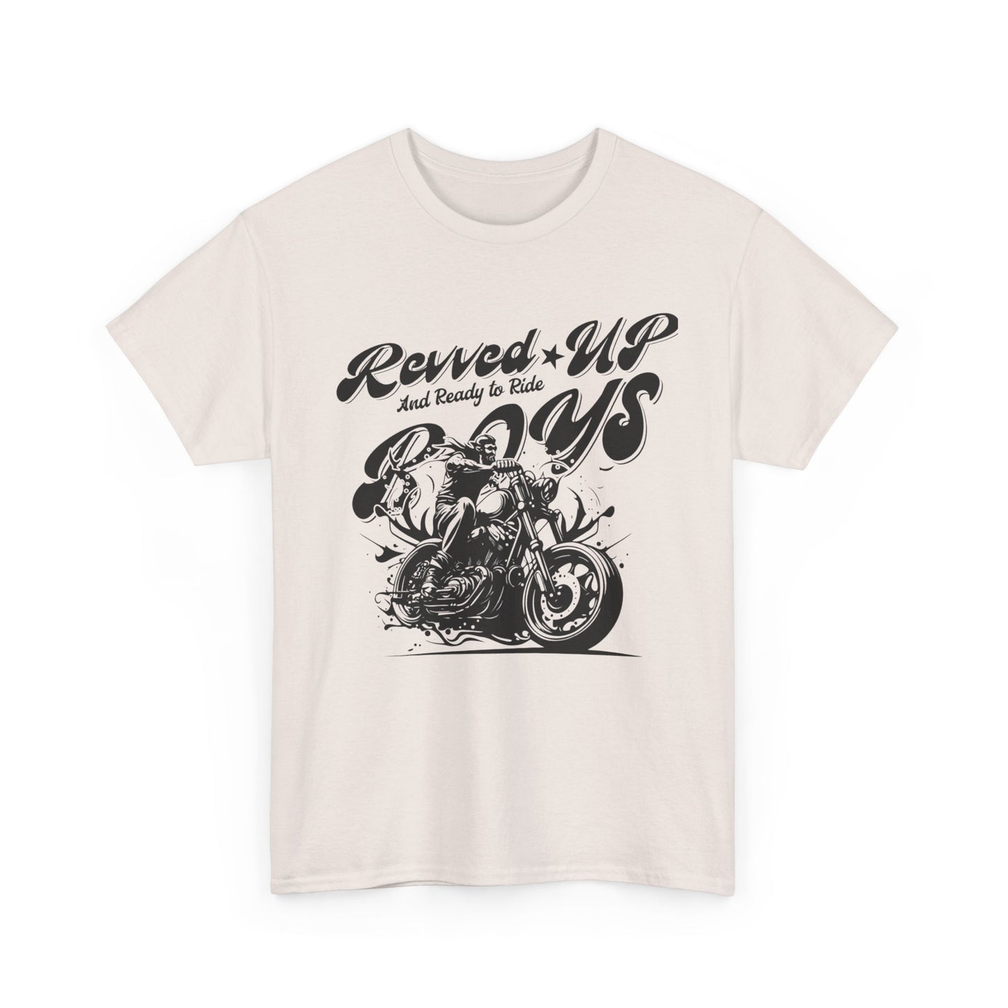 Revv'd Up Motorcycle Tee - Unisex Heavy Cotton Shirt for Riders