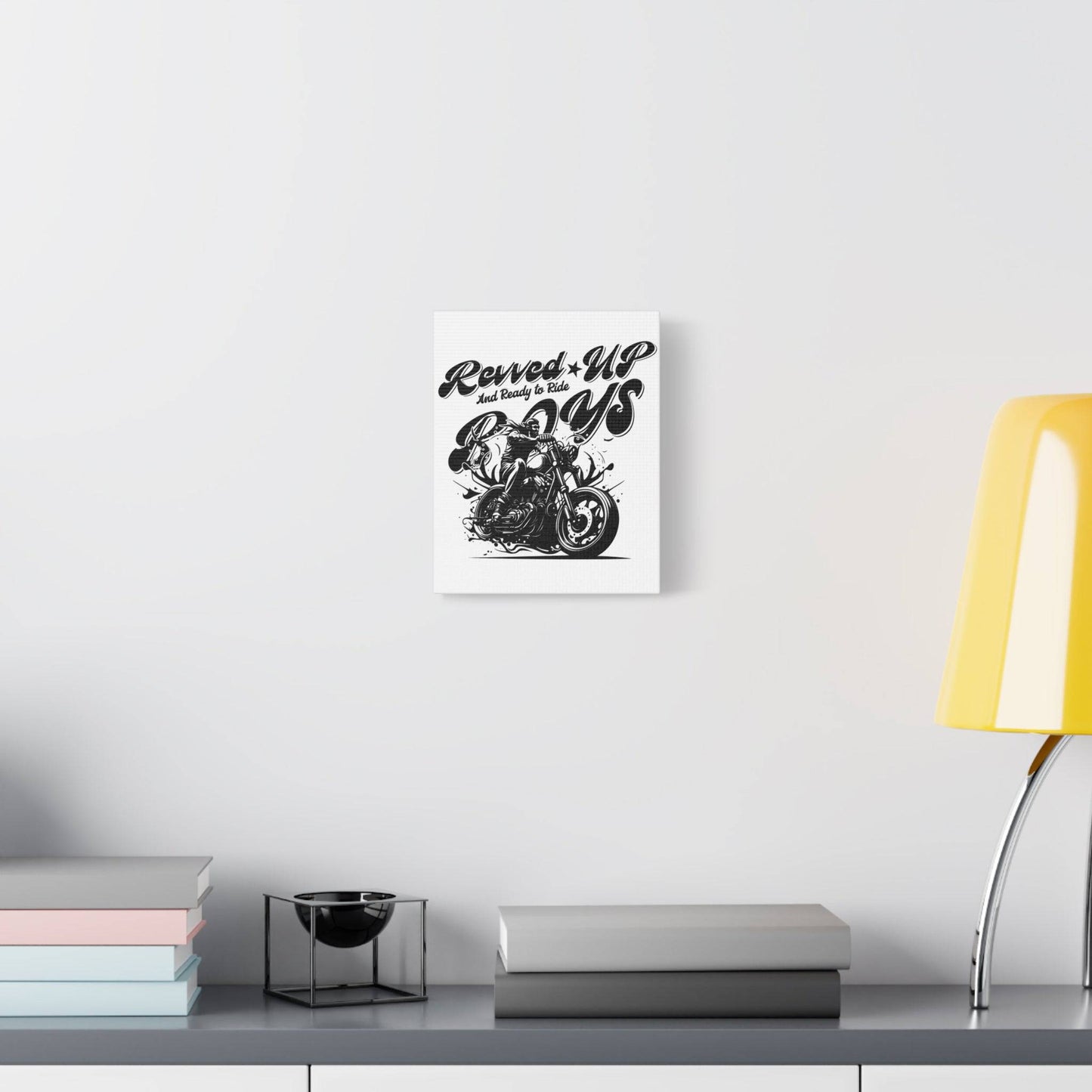 Motorcycle Art Canvas - Revved Up Boys - Biker Wall Decor - Its Fine, I Am Fine