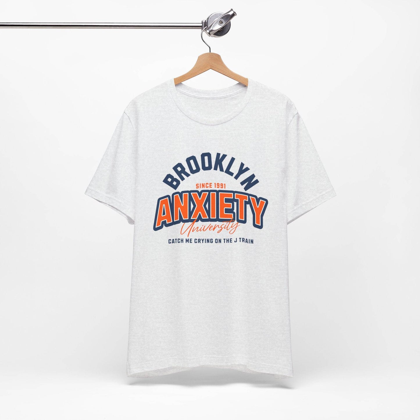 Brooklyn Anxiety University Vintage Unisex T-Shirt – Retro Graphic Tee - Its Fine, I Am Fine