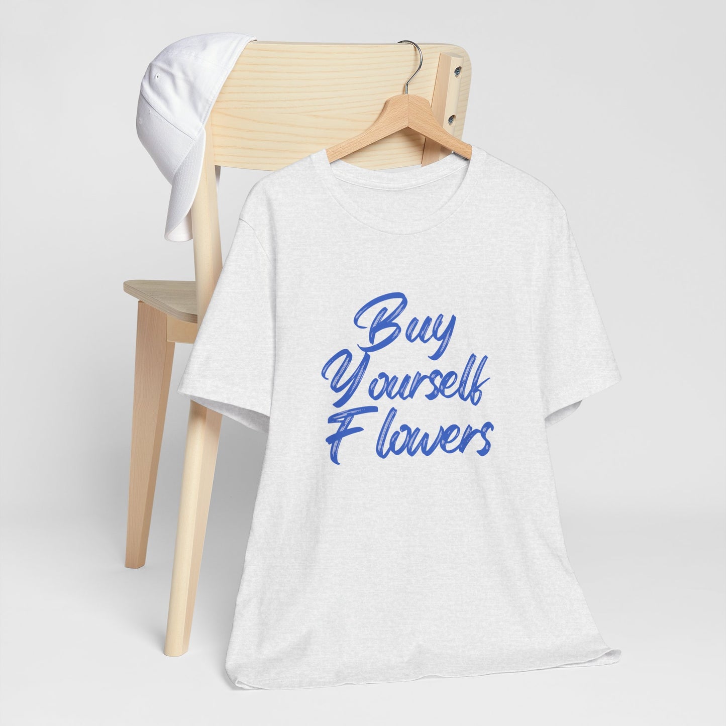 Inspirational Graphic Tee - "Buy Yourself Flowers" Unisex Jersey Short Sleeve Tee