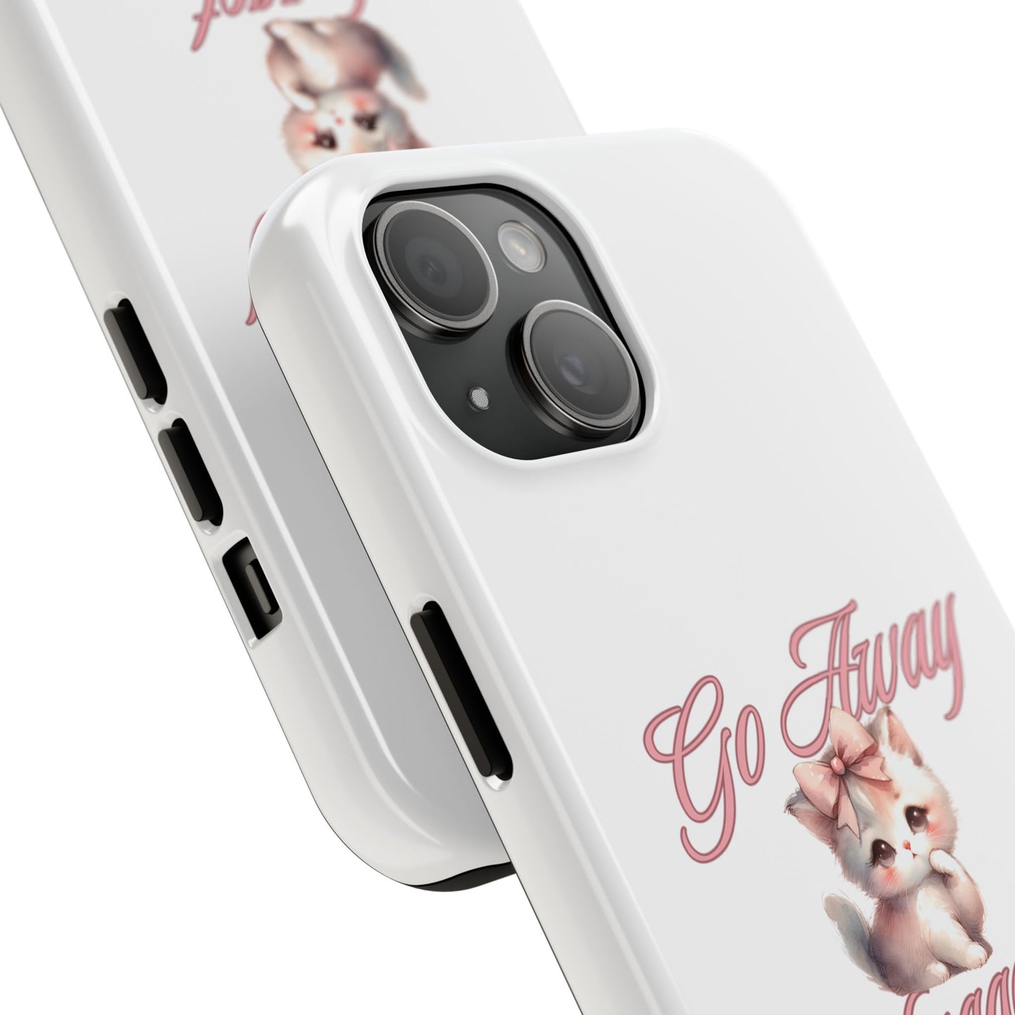 Cute Cat Tough Phone Case - Go Away Design - Its Fine, I Am Fine