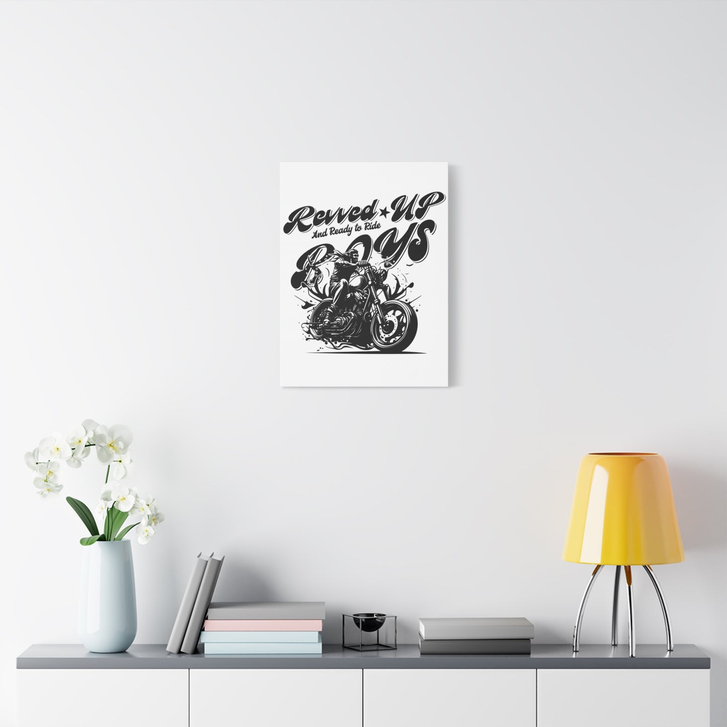 Motorcycle Art Canvas - Revved Up Boys - Biker Wall Decor