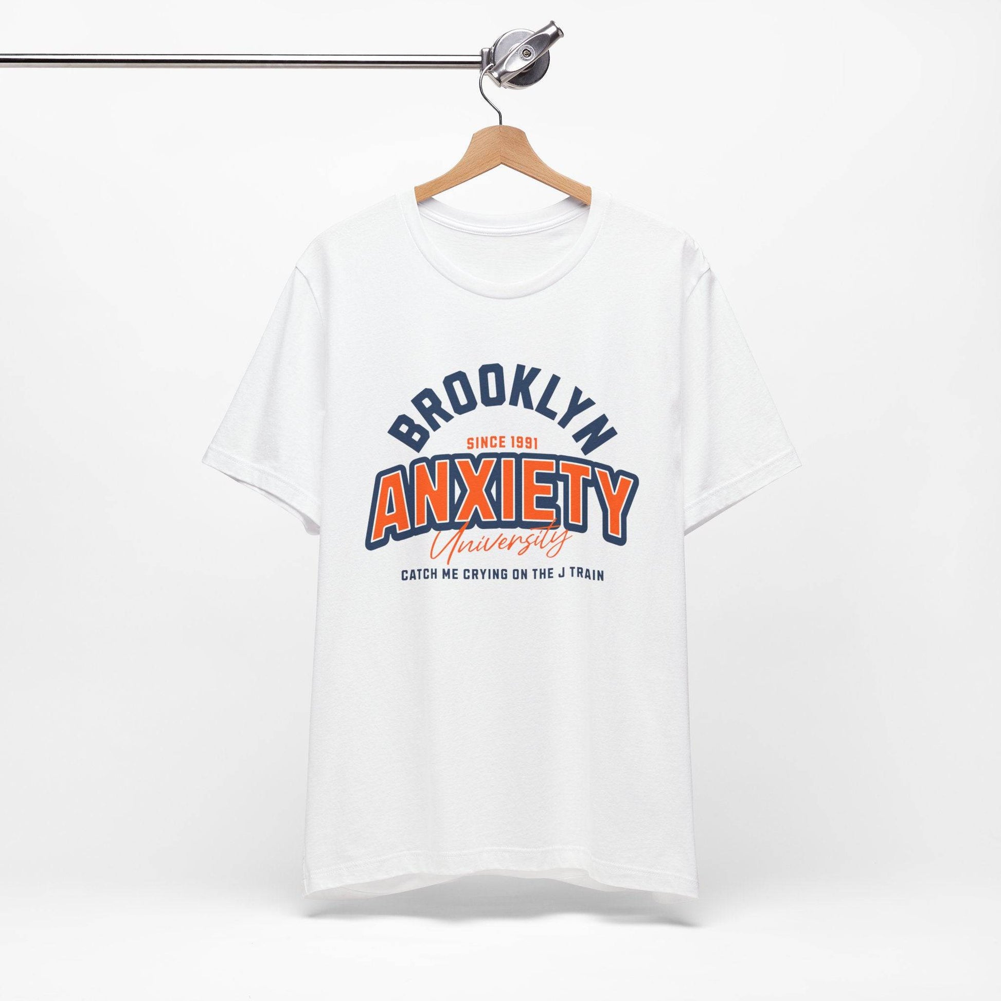 Brooklyn Anxiety University Vintage Unisex T-Shirt – Retro Graphic Tee - Its Fine, I Am Fine