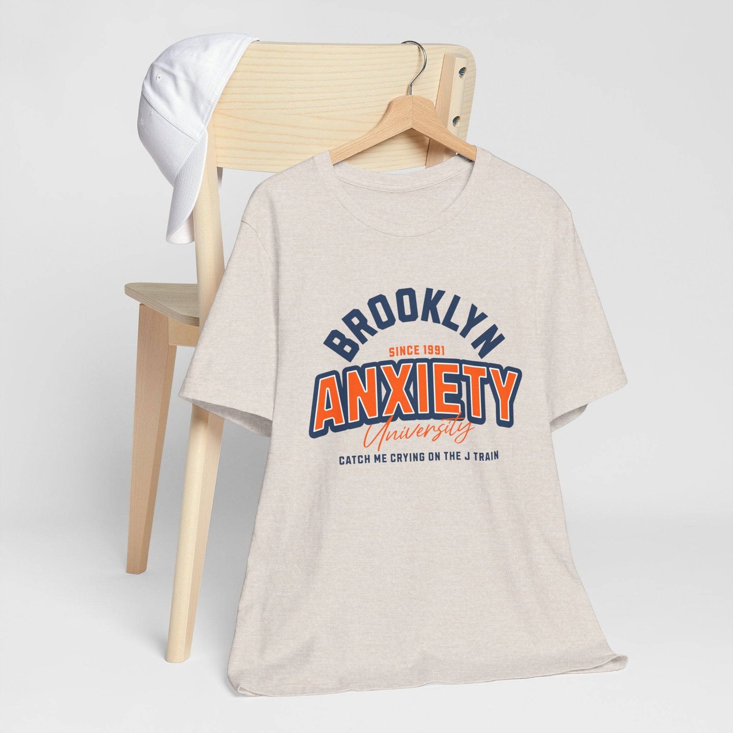 Brooklyn Anxiety University Vintage Unisex T-Shirt – Retro Graphic Tee - Its Fine, I Am Fine
