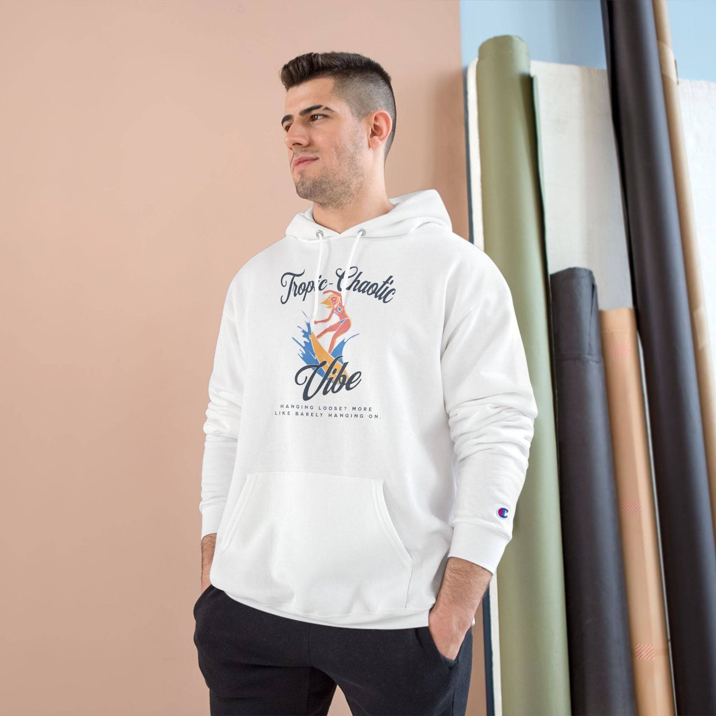 Tropic-Chaotic Vibe Champion Hoodie – The Ultimate Blend of Comfort & Style - Its Fine, I Am Fine