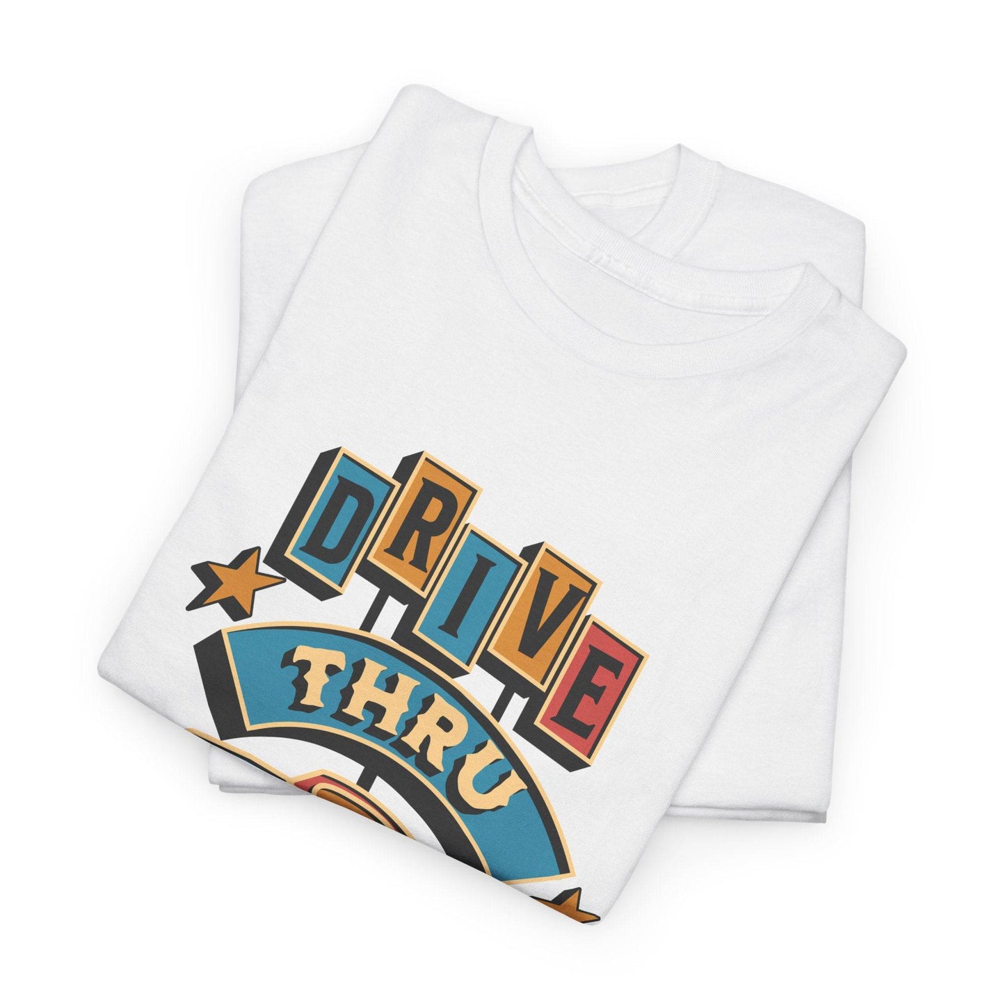 Drive Thru Therapy Unisex Heavy Cotton Tee - Fast Service, Slow Healing - Its Fine, I Am Fine