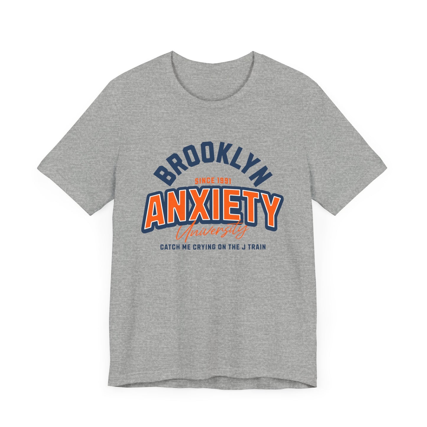 Brooklyn Anxiety University Vintage Unisex T-Shirt – Retro Graphic Tee