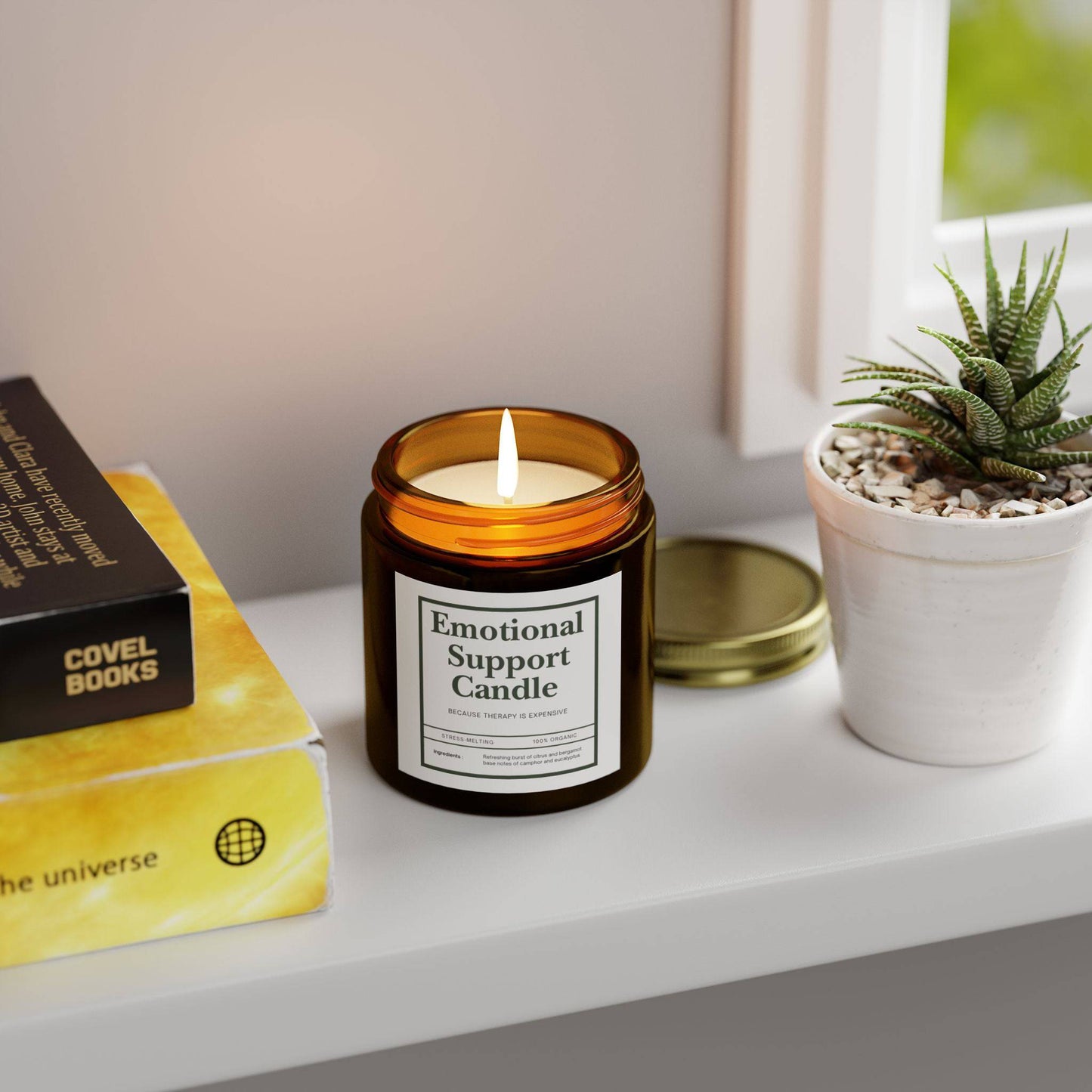 Emotional Support Candle - Organic Coconut Apricot Wax (4oz & 9oz) - Its Fine, I Am Fine