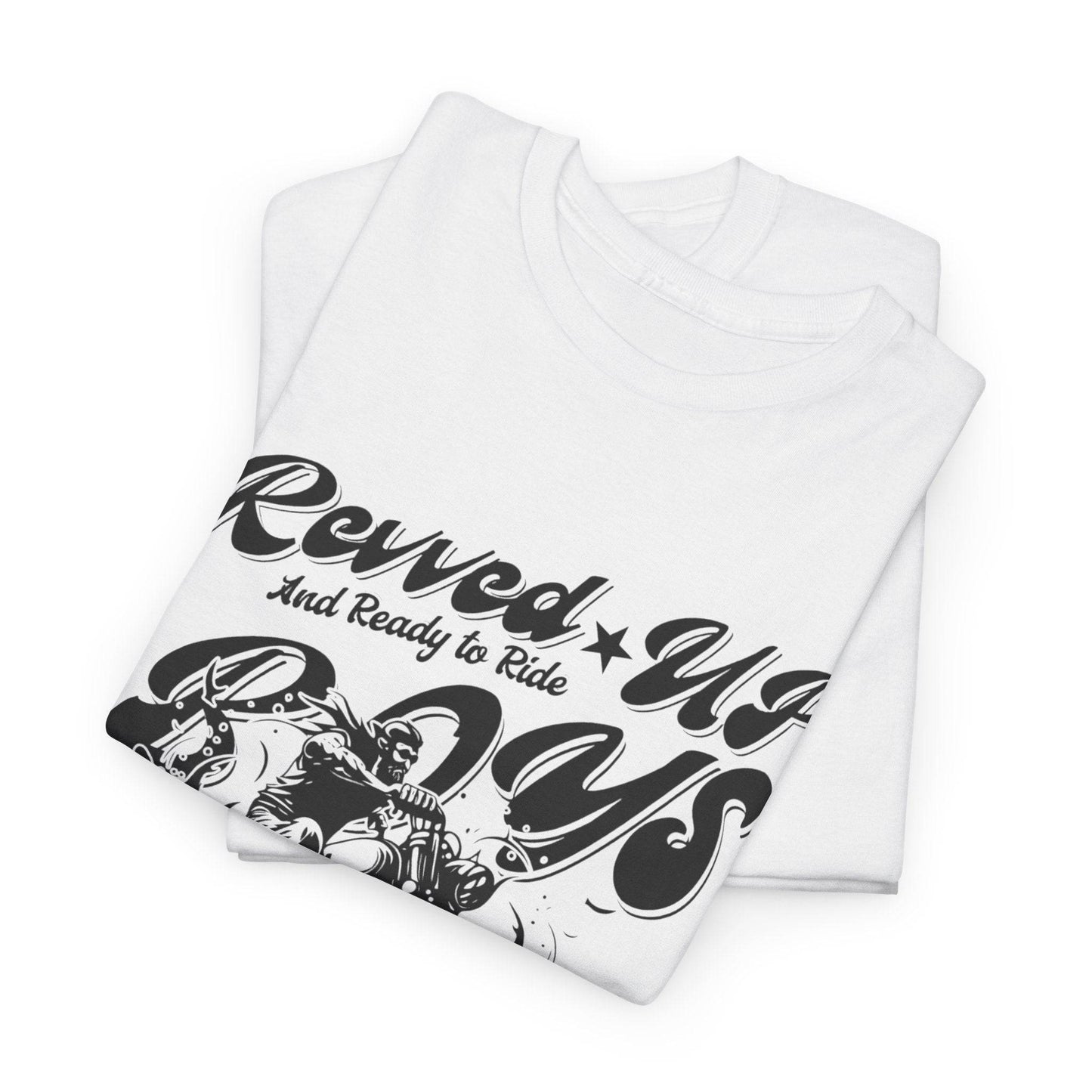 Revv'd Up Motorcycle Tee - Unisex Heavy Cotton Shirt for Riders - Its Fine, I Am Fine