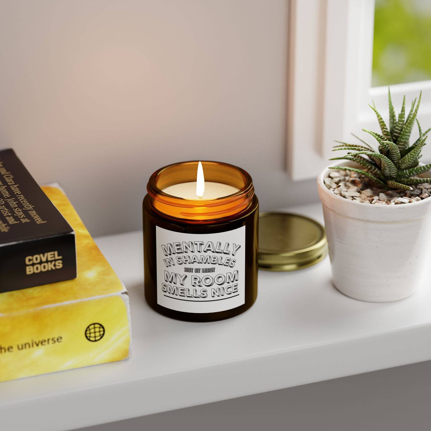 Scented Candle - 'Mentally in Shambles - My Room Smells Nice' (4oz & 9oz) - Its Fine, I Am Fine