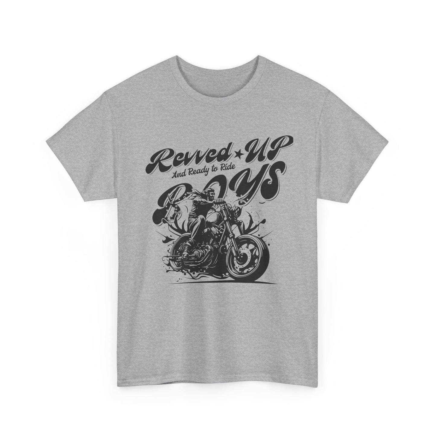 Revv'd Up Motorcycle Tee - Unisex Heavy Cotton Shirt for Riders