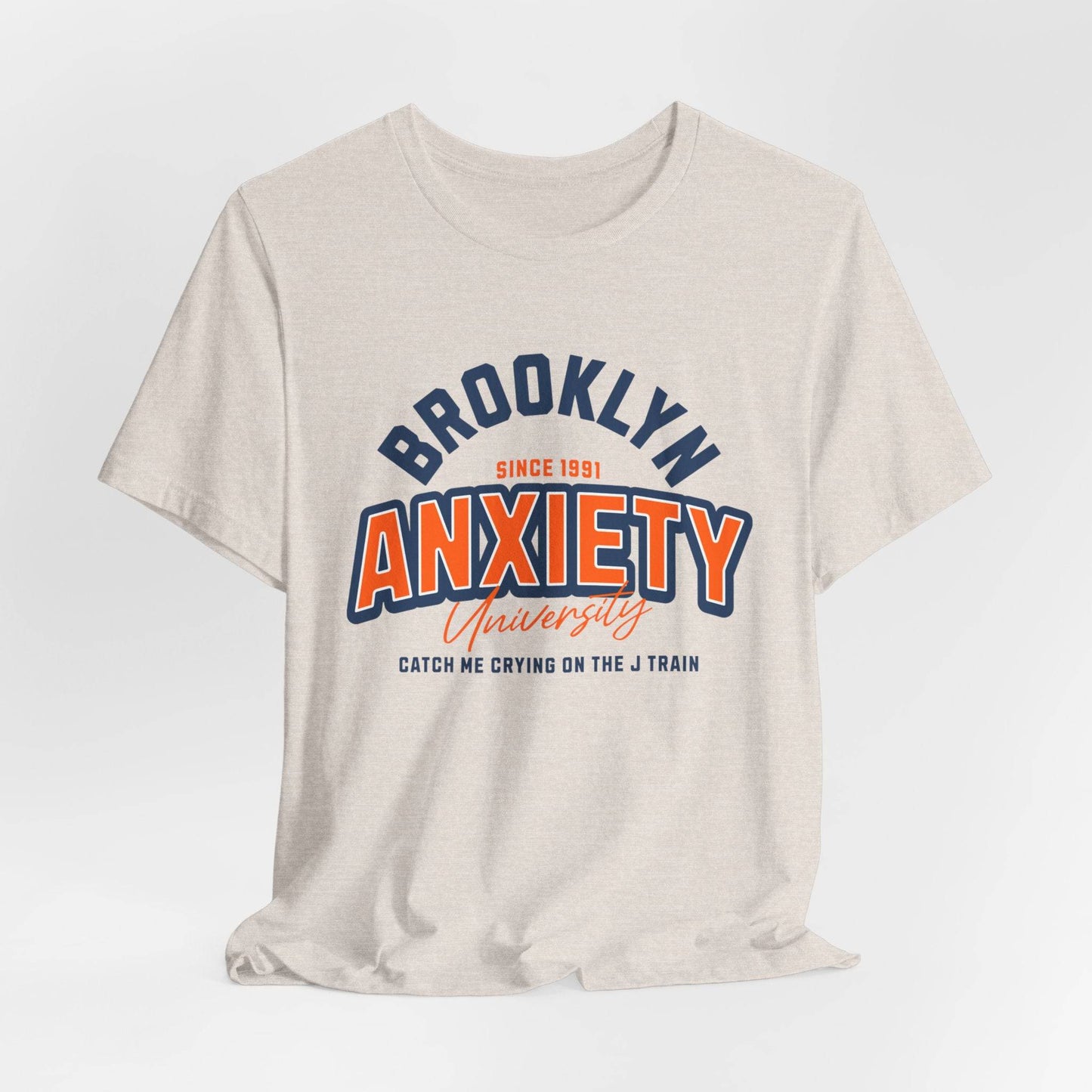 Brooklyn Anxiety University Vintage Unisex T-Shirt – Retro Graphic Tee - Its Fine, I Am Fine