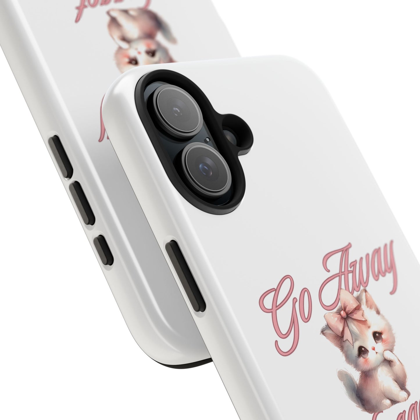 Cute Cat Tough Phone Case - Go Away Design