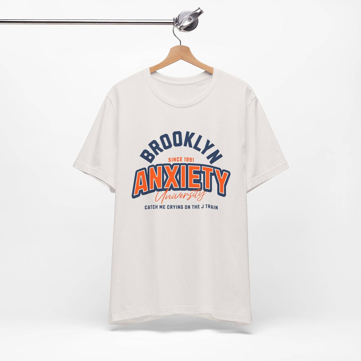 Brooklyn Anxiety University Vintage Unisex T-Shirt – Retro Graphic Tee - Its Fine, I Am Fine