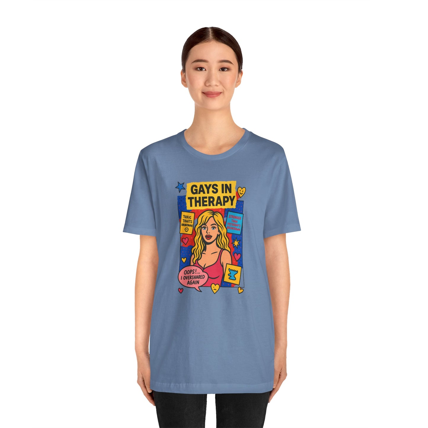 Gays in Therapy Tee, Funny LGBTQ Shirt, Unisex Graphic Tee, Pride Apparel, Therapy Humor Gift, Casual LGBTQ Wear