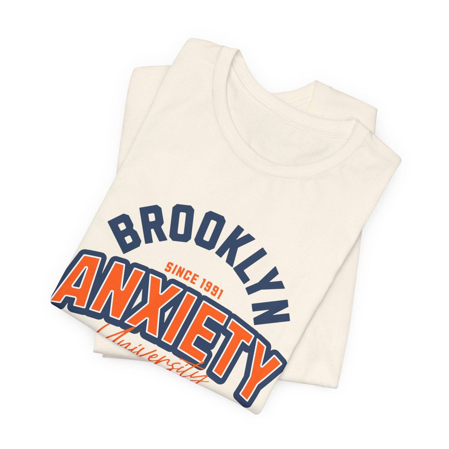 Brooklyn Anxiety University Vintage Unisex T-Shirt – Retro Graphic Tee - Its Fine, I Am Fine