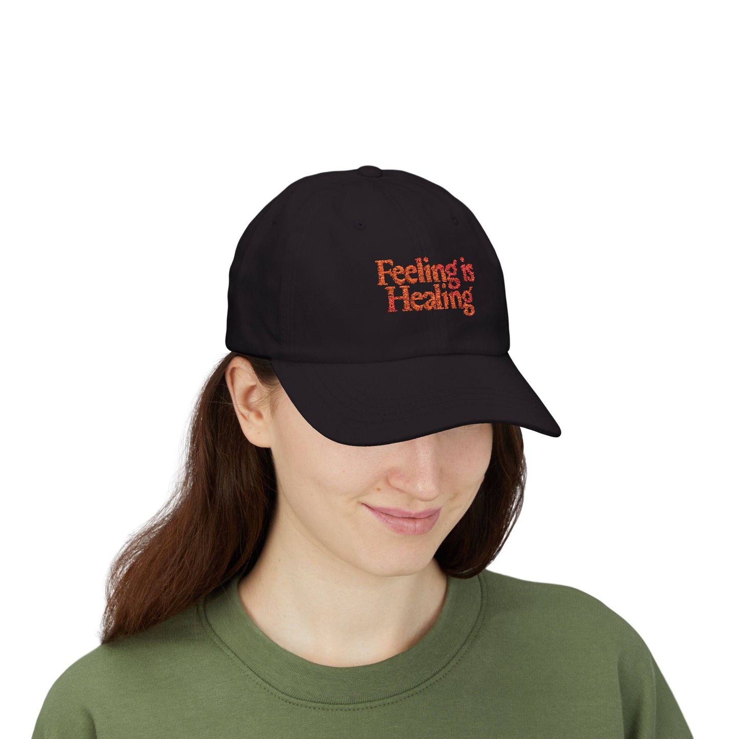 Inspirational Dad Cap - Feeling is Healing Hat, Gift for Dads, Wellness Cap, Motivational Headwear, Casual Style - Its Fine, I Am Fine