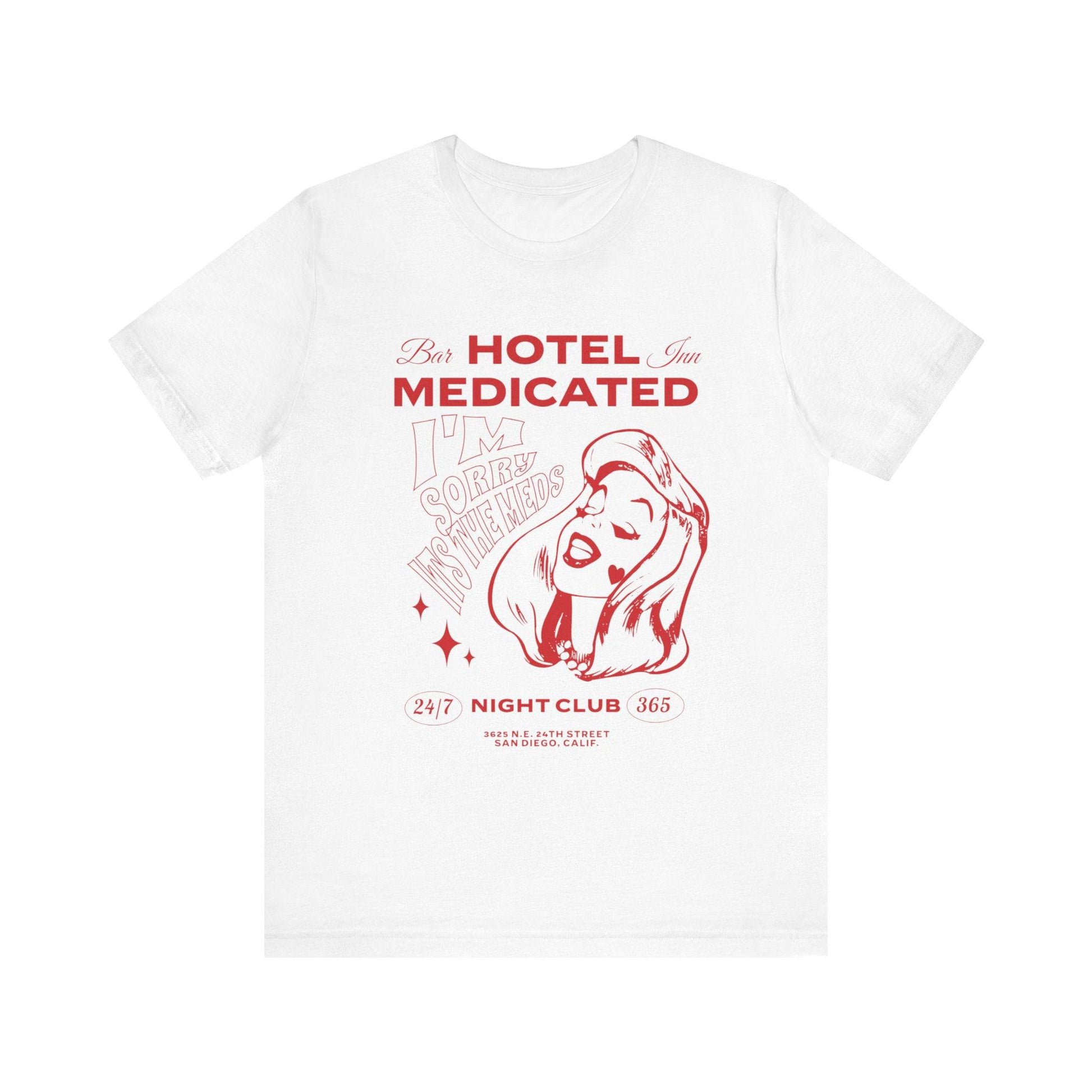 Hotel Medicated Tee, Unisex T-Shirt, Vintage Graphic Tee, Retro T-Shirt, Cool Tee, Funny Shirt - Its Fine, I Am Fine