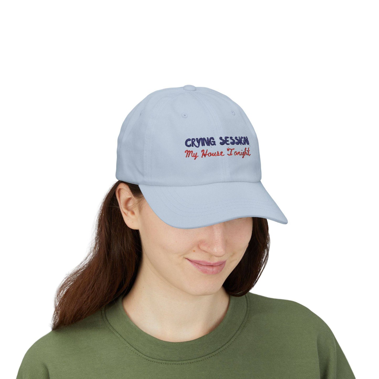 Embroidered Dad Cap - Fun Casual Hat for Summer, Unique Gift for Him, Cool Accessory, Outdoor Festivals, Stylish Summer Cap | Crying - Its Fine, I Am Fine