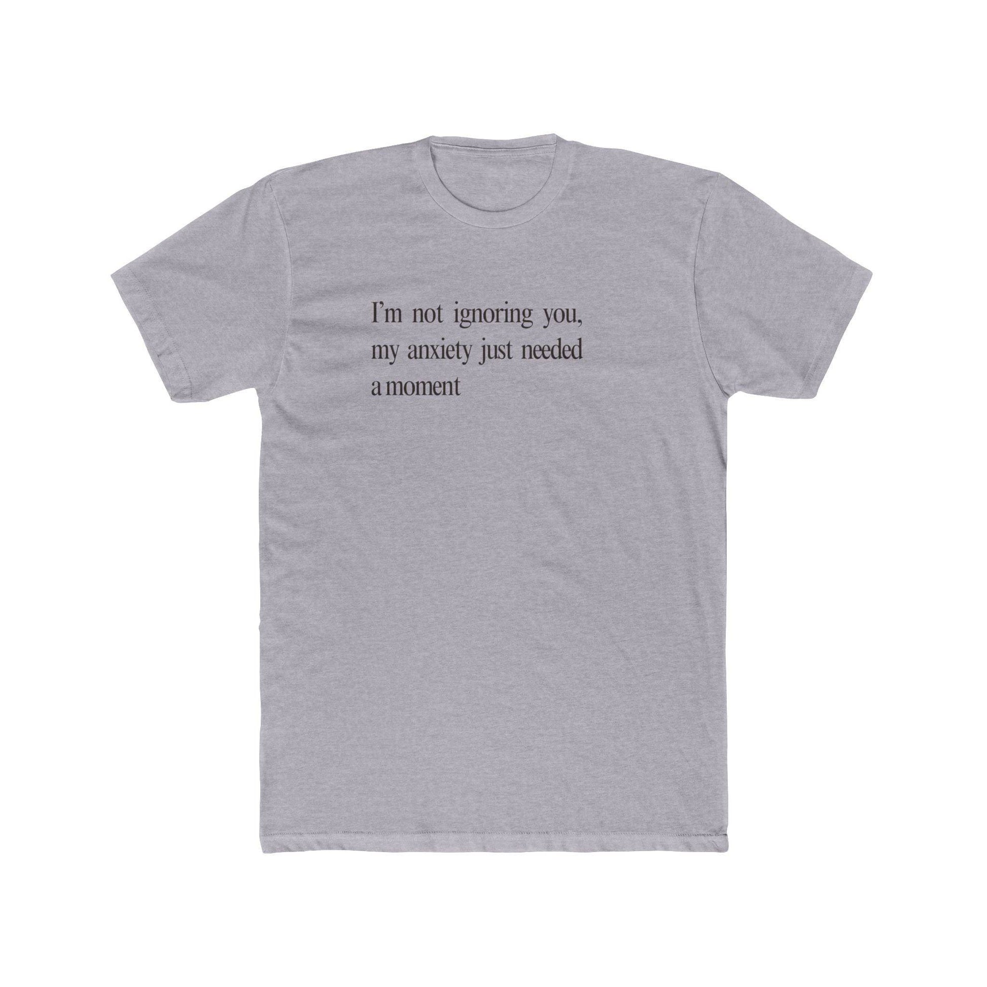 Anxiety Unisex Cotton Crew Tee - Its Fine, I Am Fine