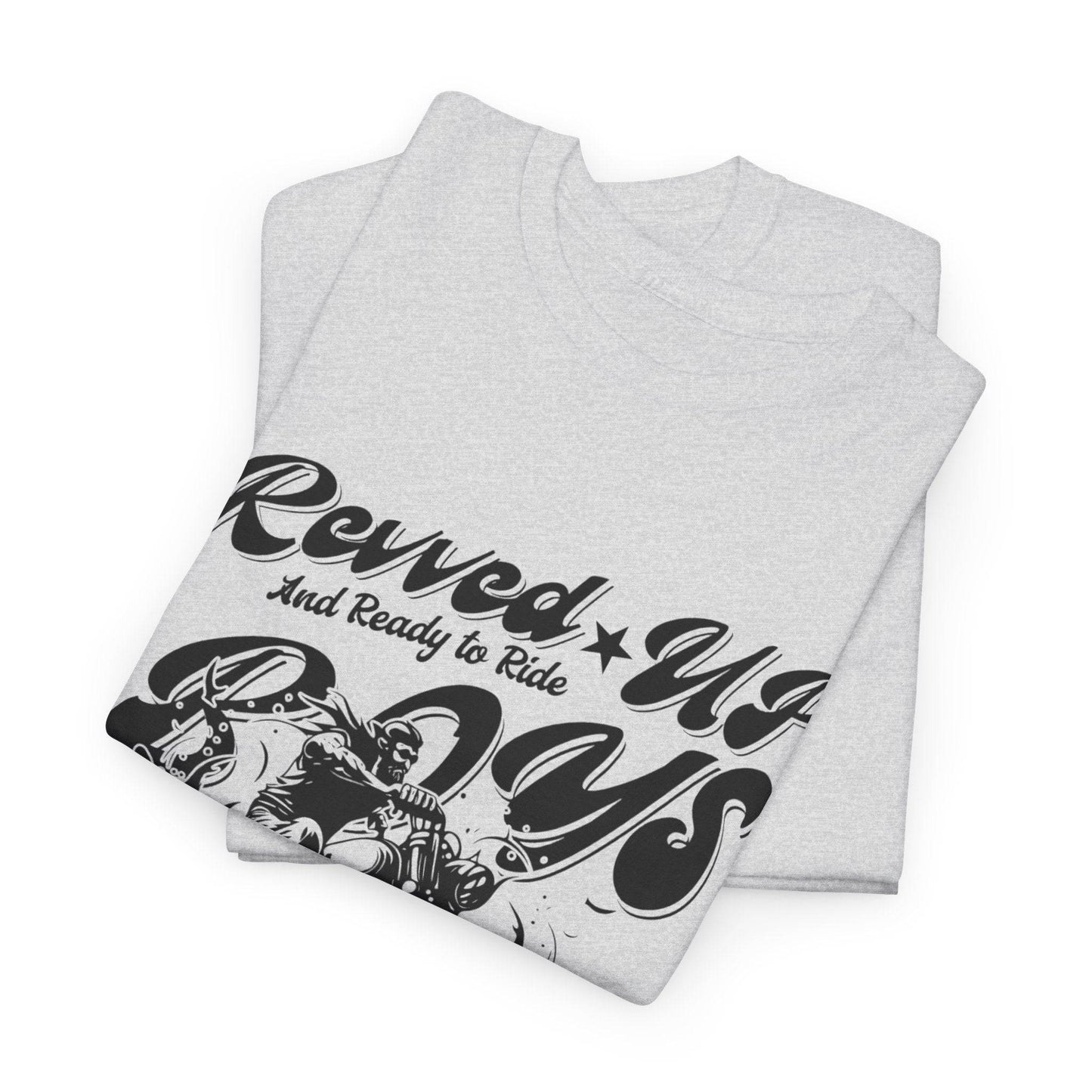 Revv'd Up Motorcycle Tee - Unisex Heavy Cotton Shirt for Riders - Its Fine, I Am Fine