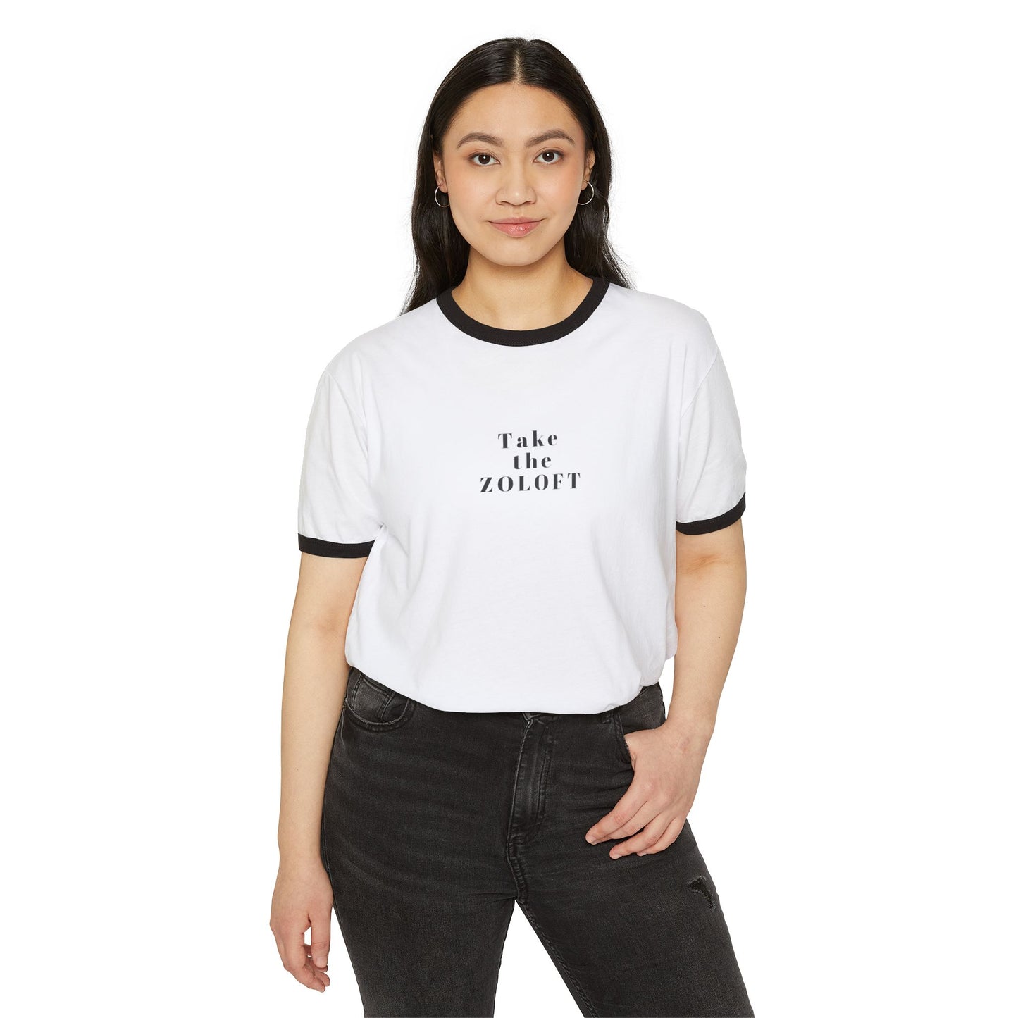 ZOLOFT Unisex Ringer T-Shirt - Retro Style Tee, Mental Health Awareness Gift, Casual Wear