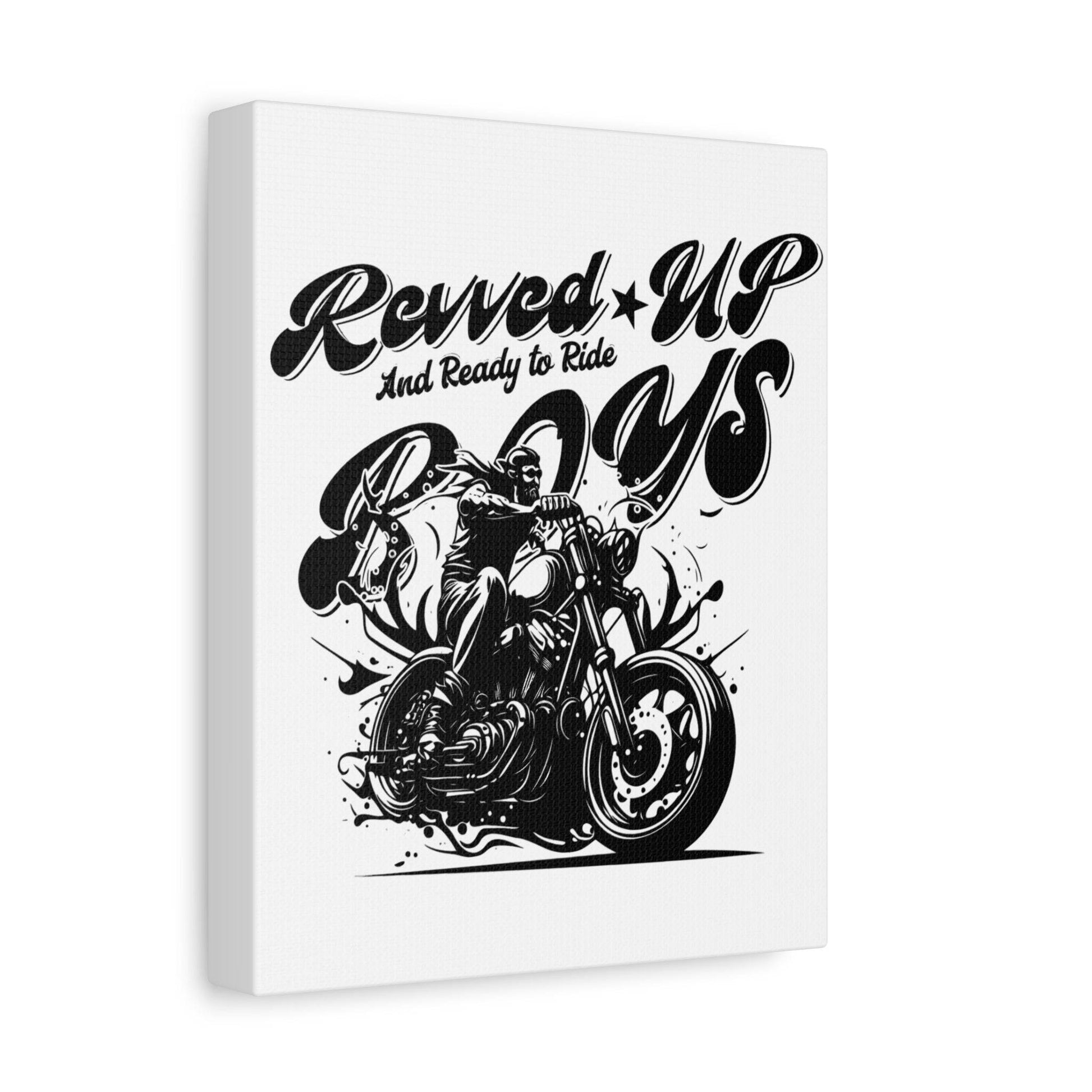 Motorcycle Art Canvas - Revved Up Boys - Biker Wall Decor - Its Fine, I Am Fine