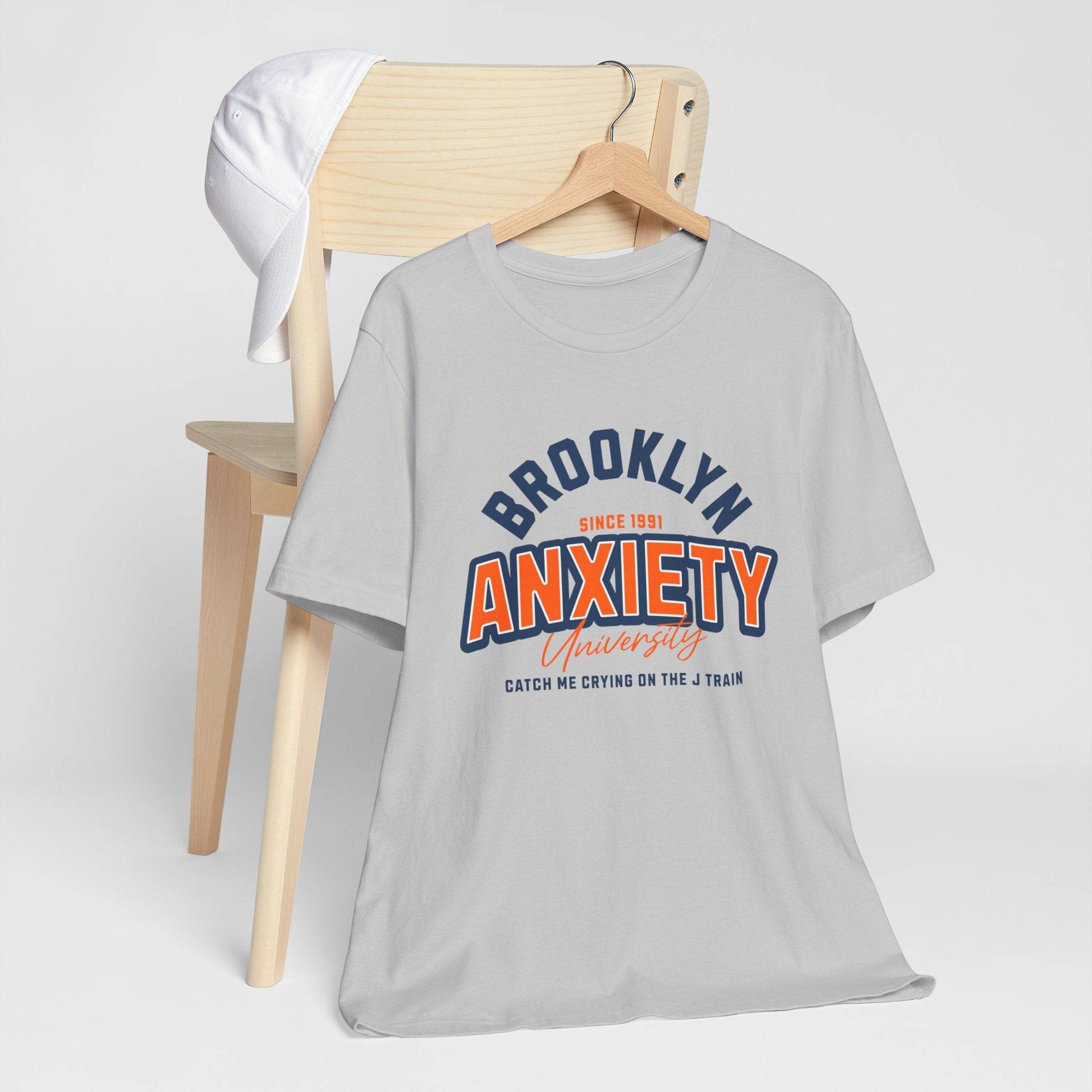 Brooklyn Anxiety University Vintage Unisex T-Shirt – Retro Graphic Tee - Its Fine, I Am Fine