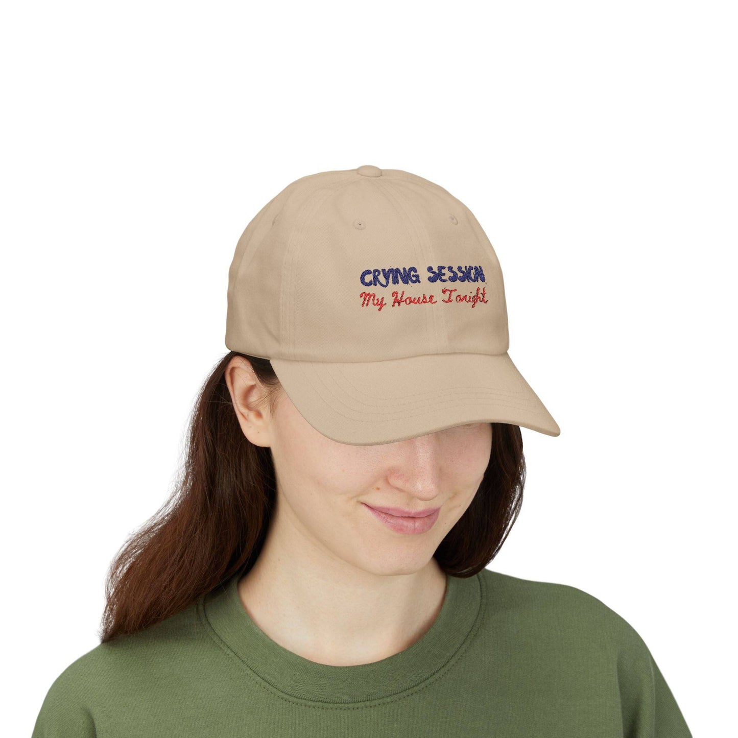 Embroidered Dad Cap - Fun Casual Hat for Summer, Unique Gift for Him, Cool Accessory, Outdoor Festivals, Stylish Summer Cap | Crying - Its Fine, I Am Fine