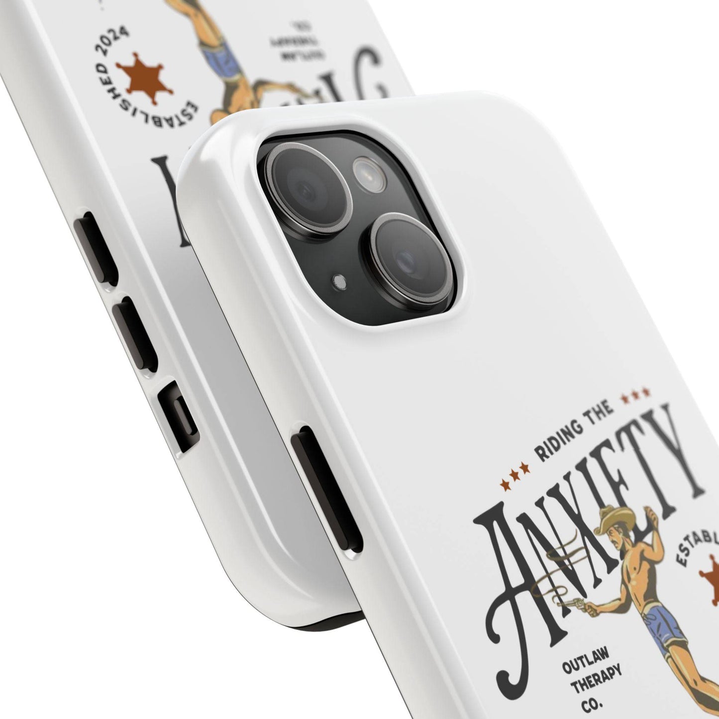 Riding the Anxiety Wave Phone Case - Tough Design for Stress Relief - Its Fine, I Am Fine