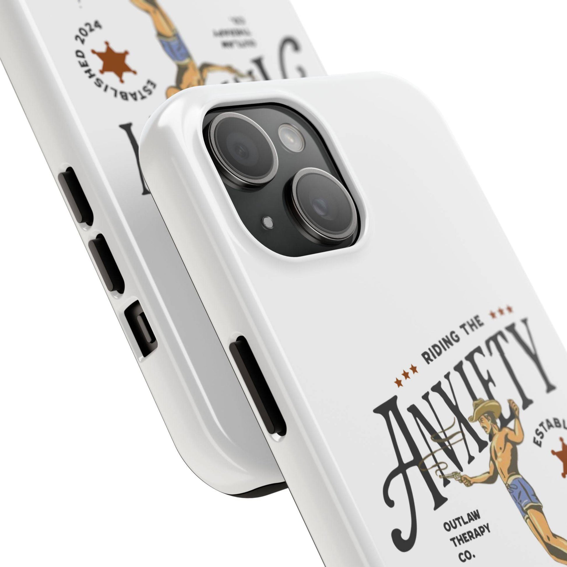 Riding the Anxiety Wave Phone Case - Tough Design for Stress Relief - Its Fine, I Am Fine
