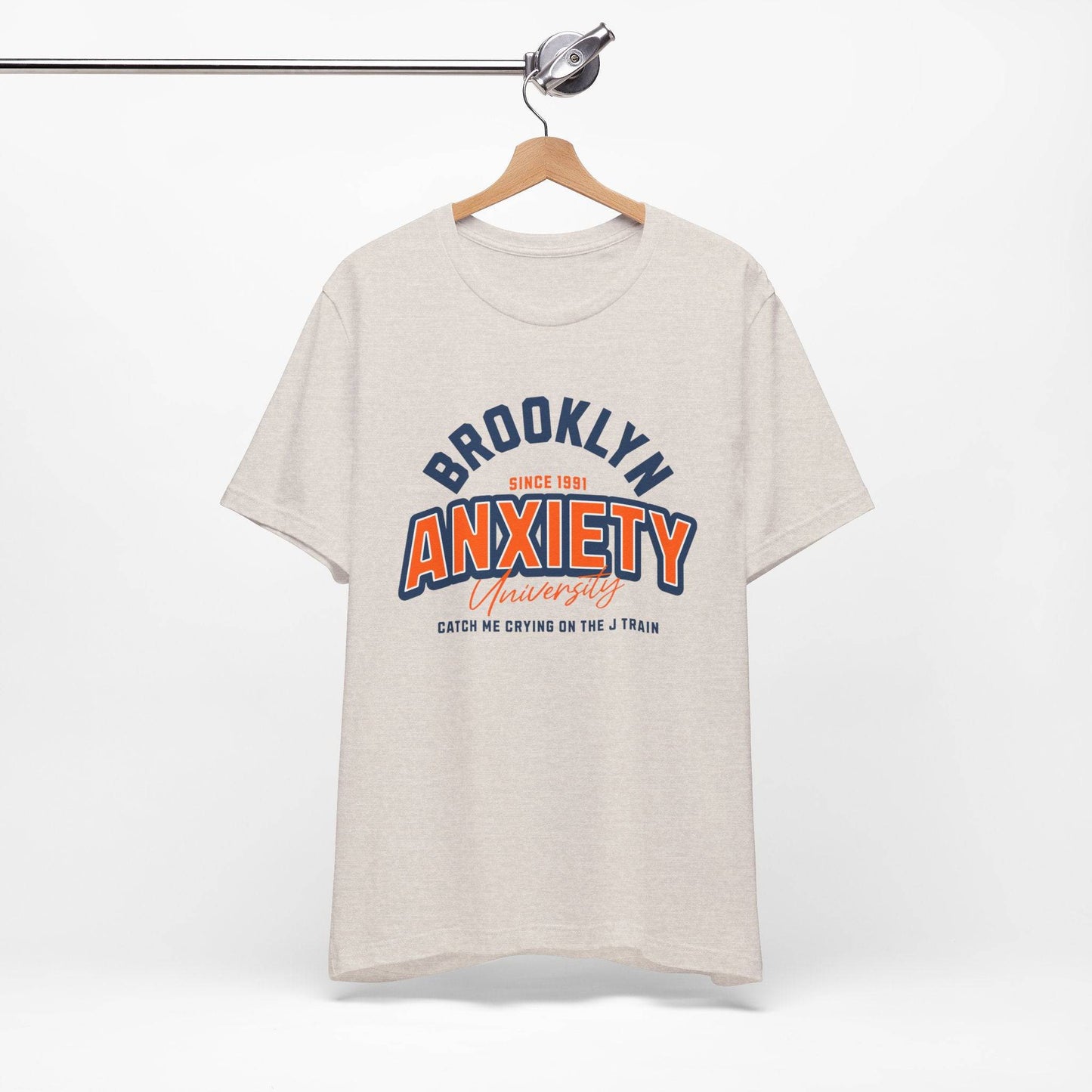 Brooklyn Anxiety University Vintage Unisex T-Shirt – Retro Graphic Tee - Its Fine, I Am Fine
