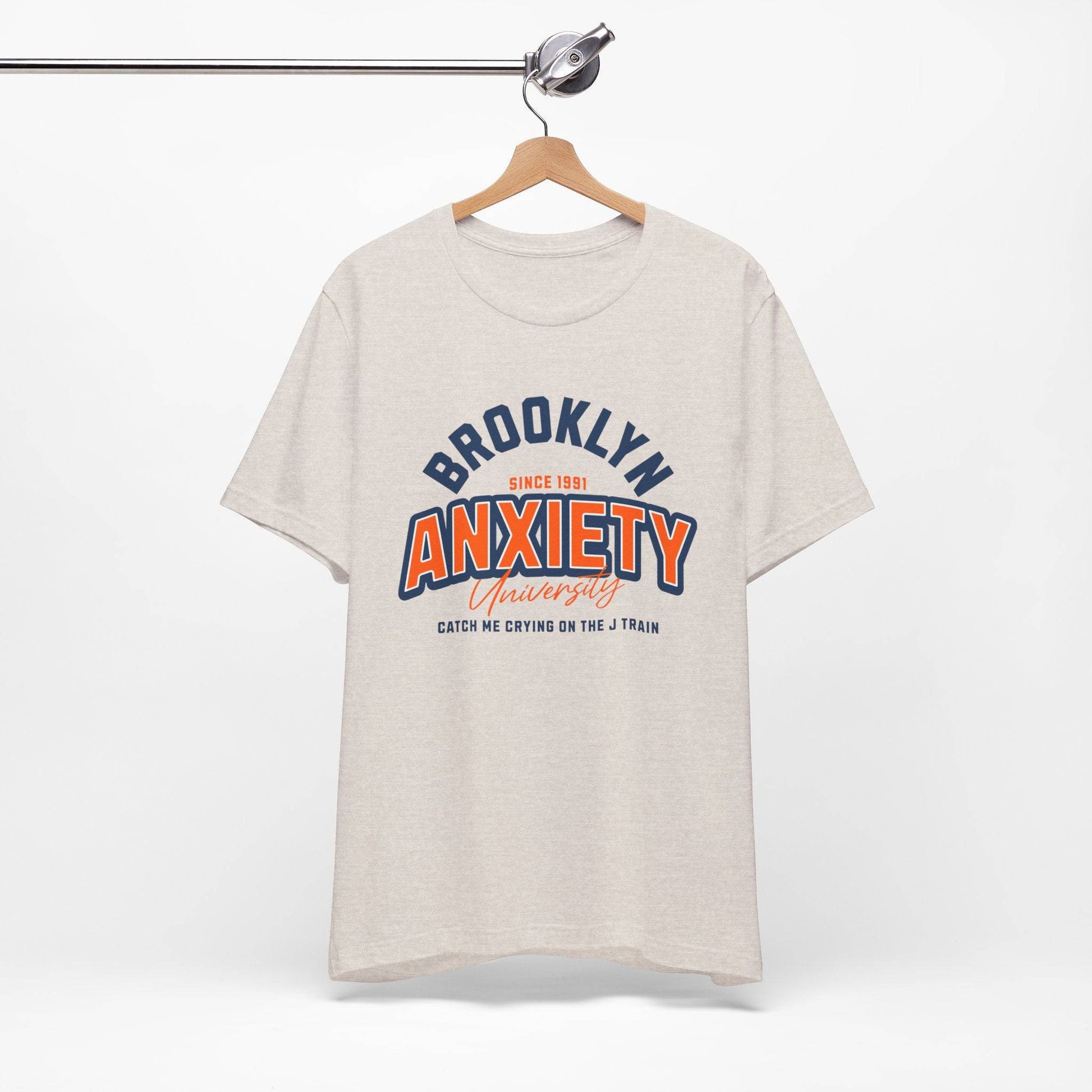 Brooklyn Anxiety University Vintage Unisex T-Shirt – Retro Graphic Tee - Its Fine, I Am Fine