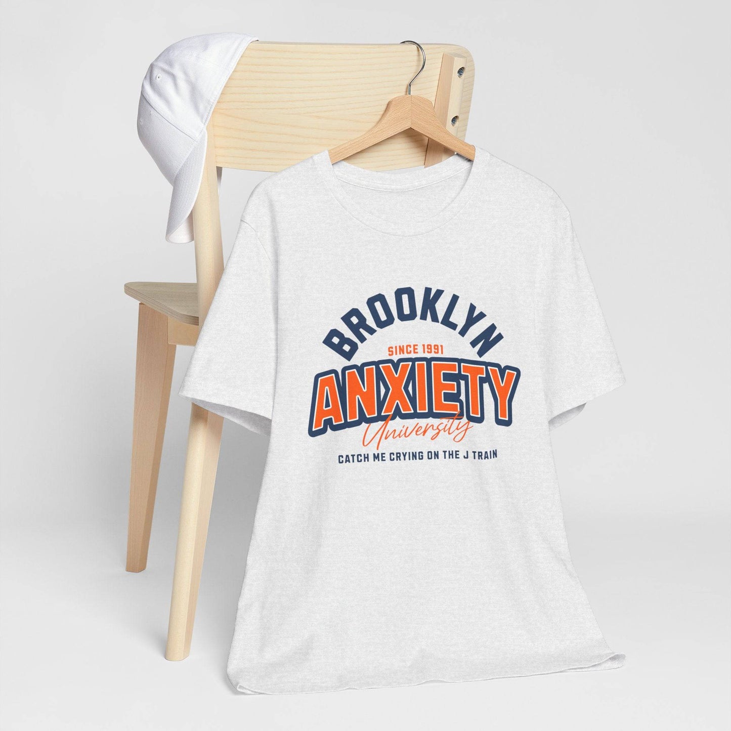 Brooklyn Anxiety University Vintage Unisex T-Shirt – Retro Graphic Tee - Its Fine, I Am Fine