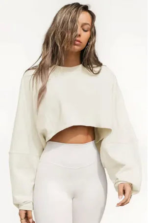 Oversized Cropped Sweatshirt – Trendy Streetwear for Effortless Style! - Its Fine, I Am Fine