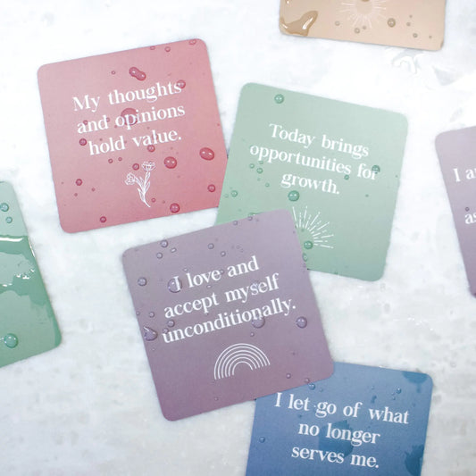 Waterproof Shower Affirmation Cards – 20 Daily Motivations for Women! - Its Fine, I Am Fine