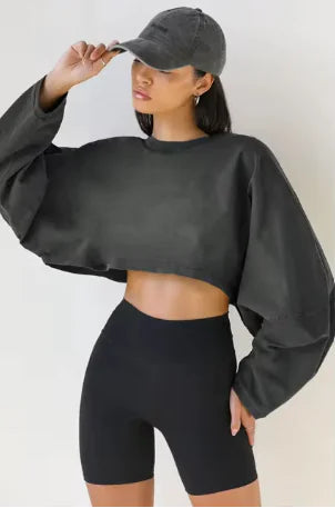 Oversized Cropped Sweatshirt – Trendy Streetwear for Effortless Style! - Its Fine, I Am Fine